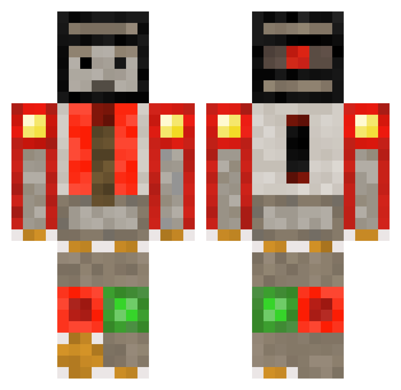 Adioli123 Minecraft skin, front and back view