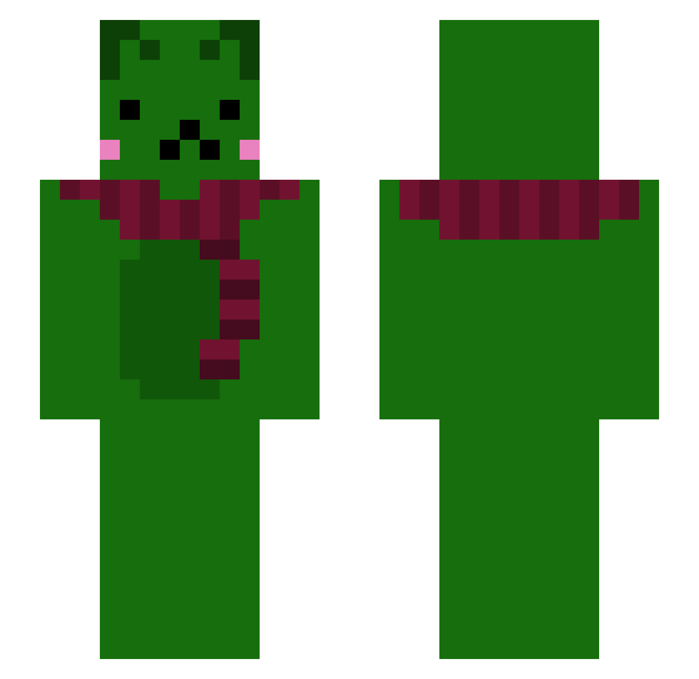 sman9999 Minecraft skin, front and back view
