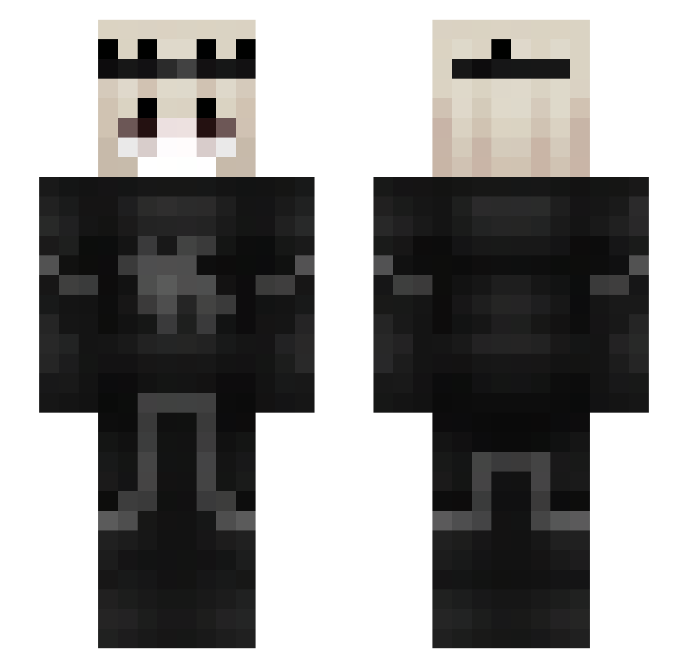 Sh1nth Minecraft skin, front and back view