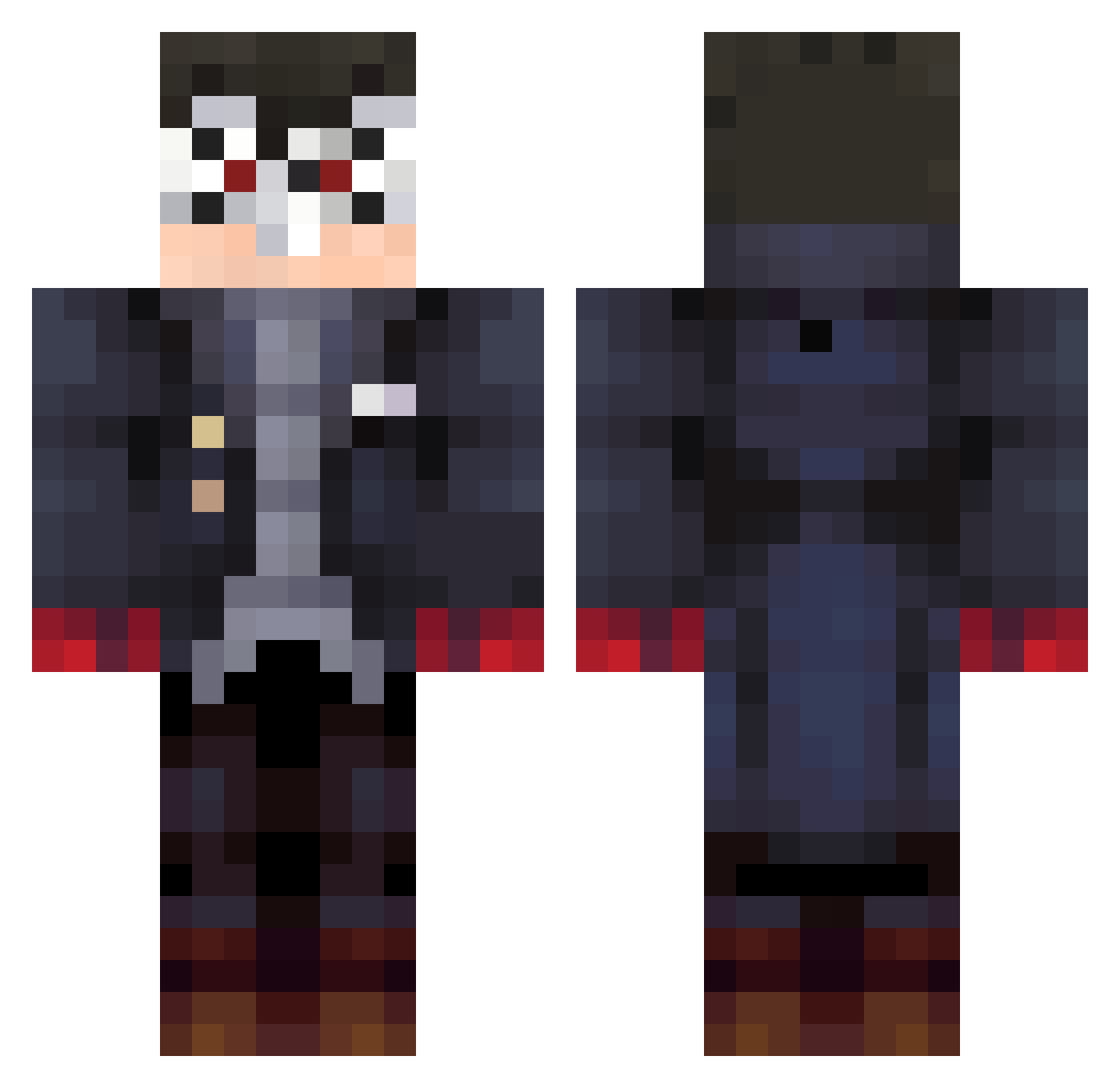 Oklahamu Minecraft skin, front and back view