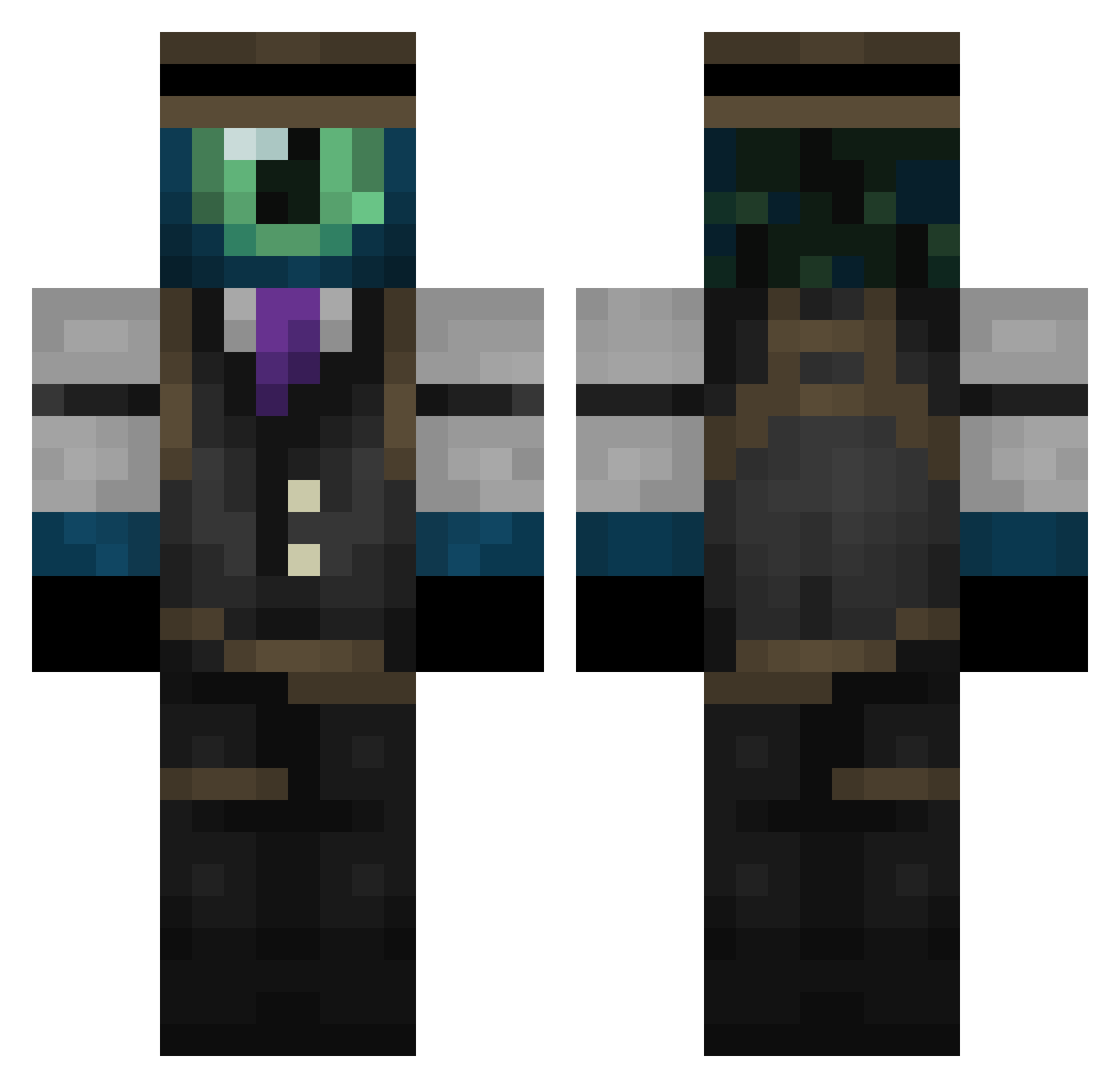 hotfun2 Minecraft skin, front and back view