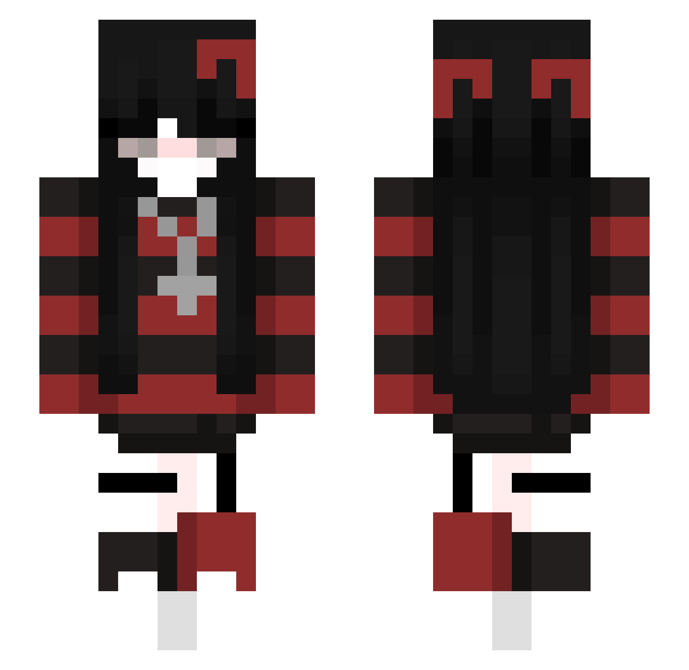 Ziroko_ Minecraft skin, front and back view