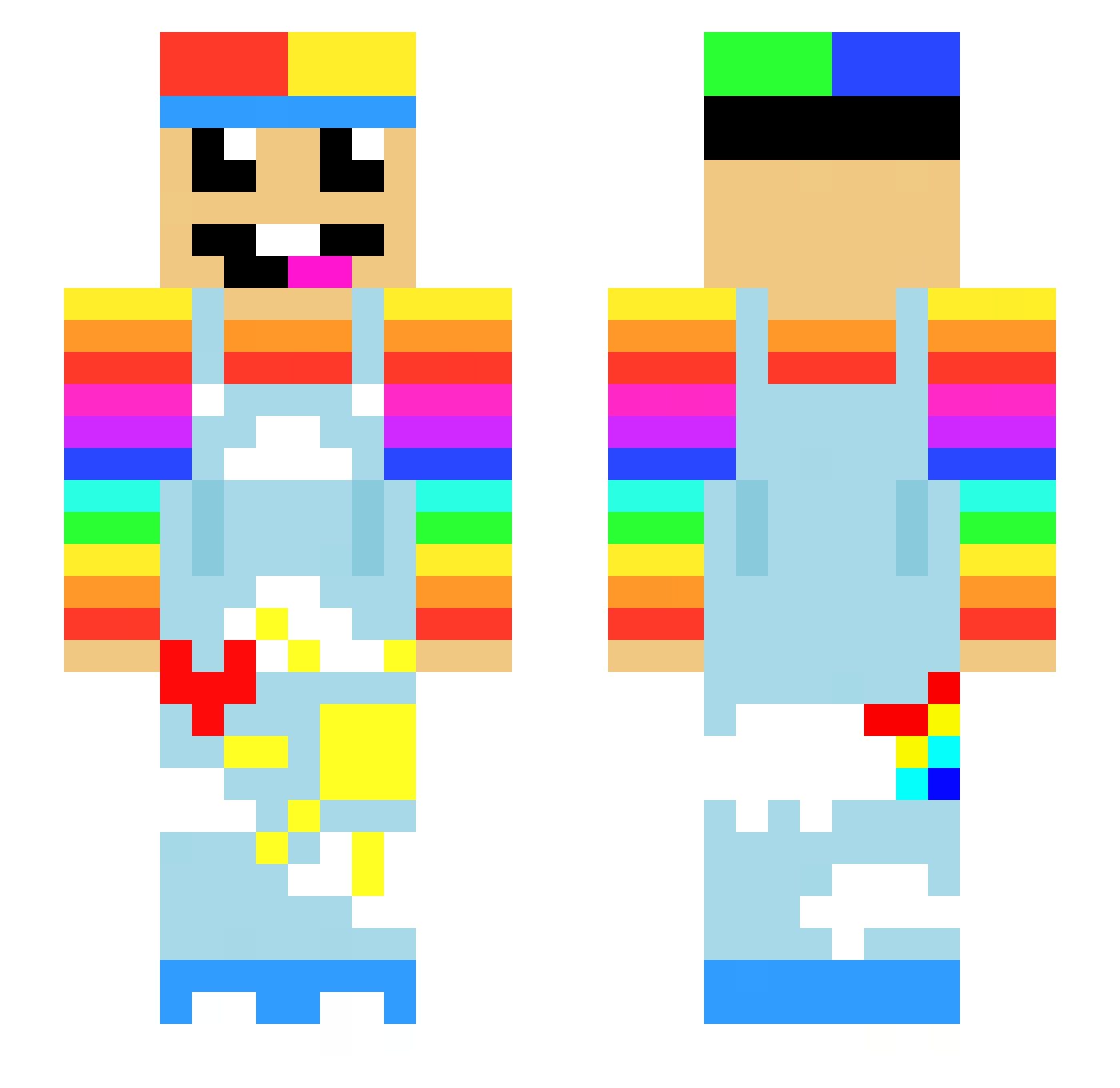 FloppyTrusty Minecraft skin, front and back view
