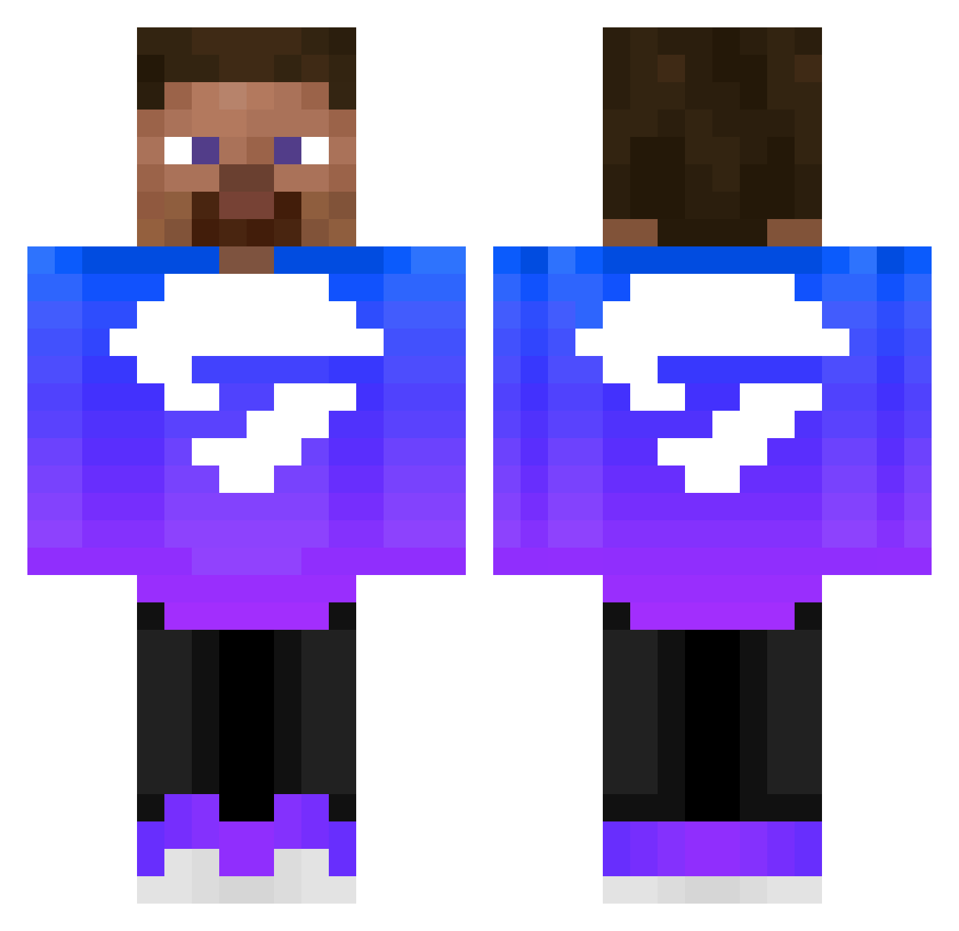 SoIovly Minecraft skin, front and back view