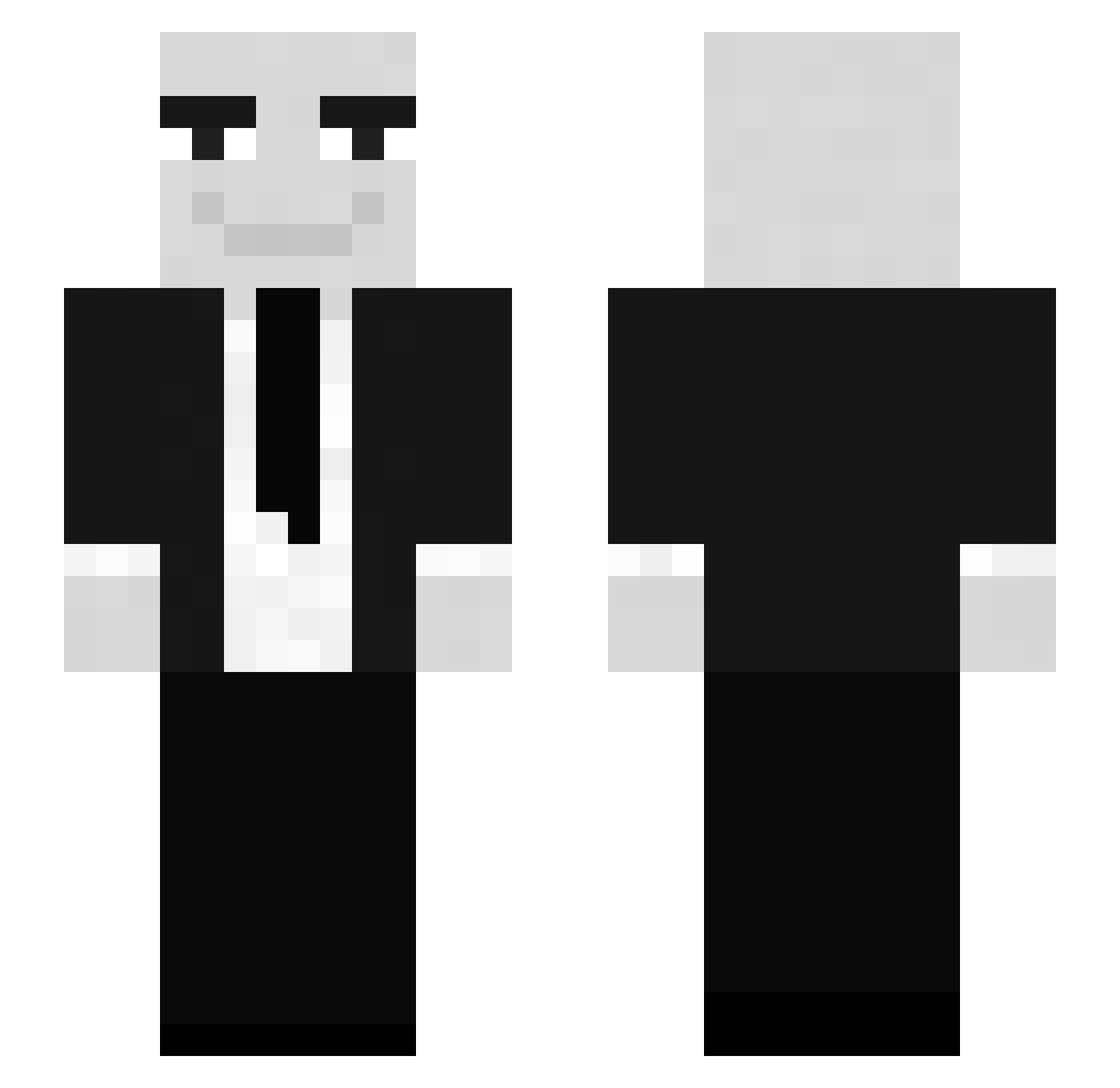 SuniSight Minecraft skin, front and back view