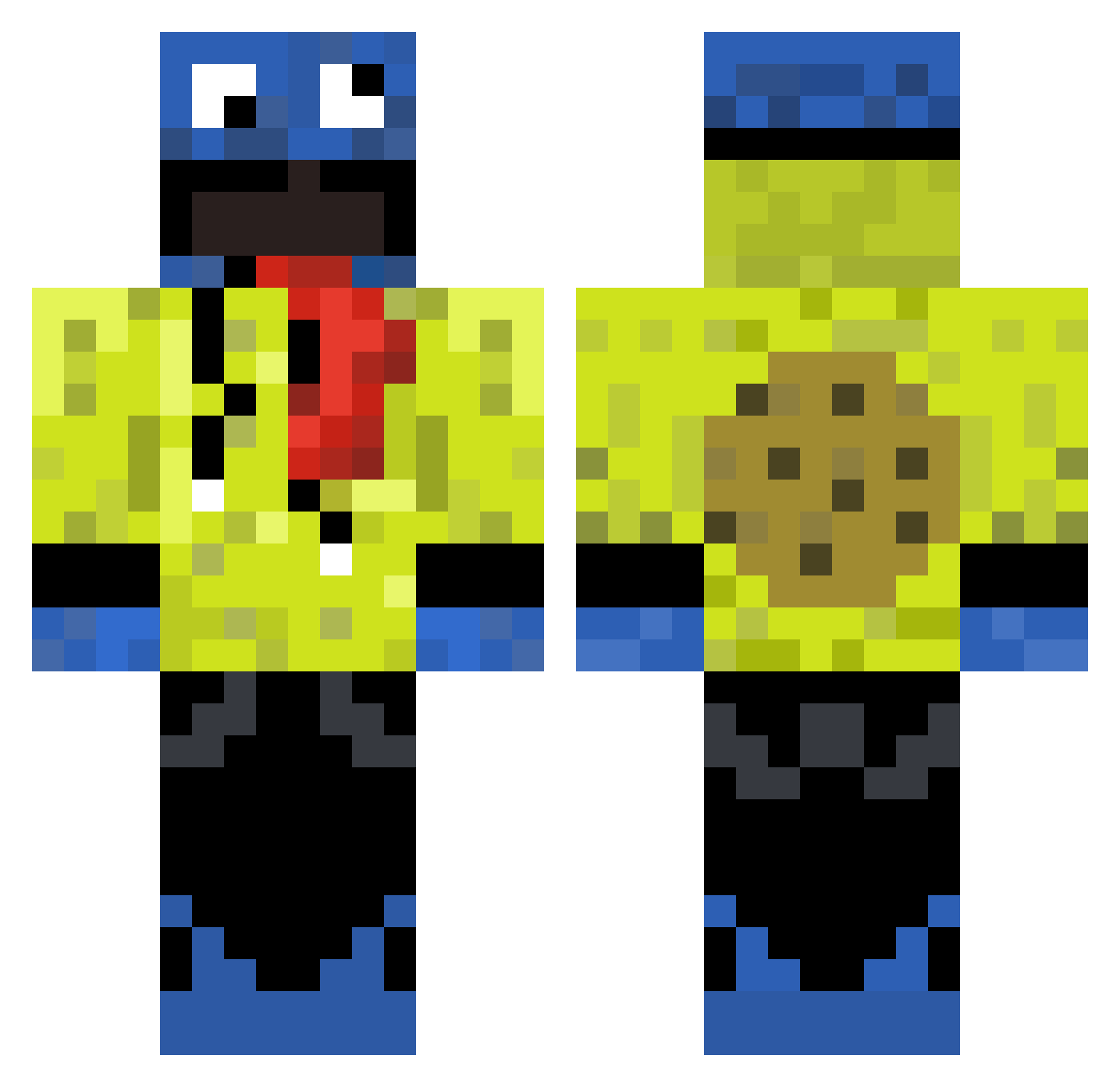 Chaazzz Minecraft skin, front and back view