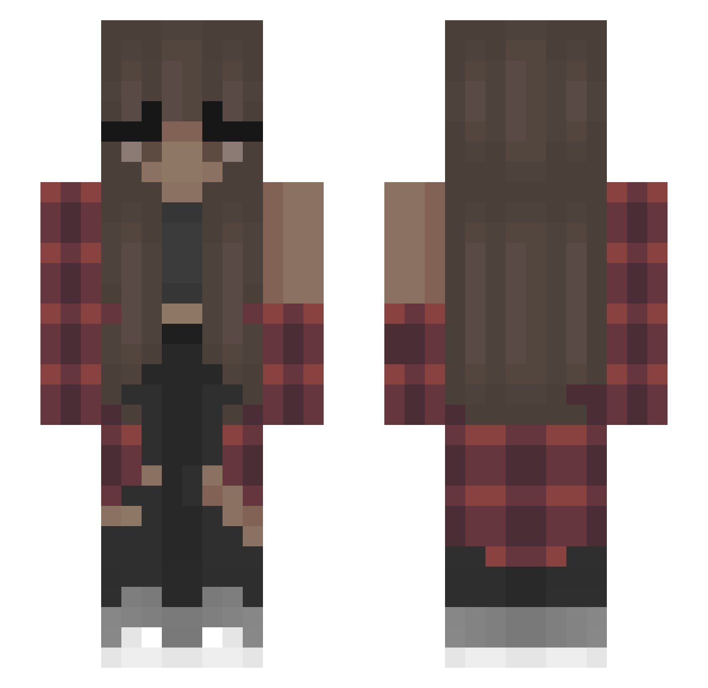 Watchtowers Minecraft skin, front and back view