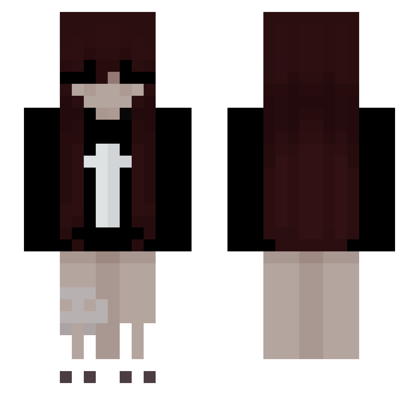 StarVortex Minecraft skin, front and back view