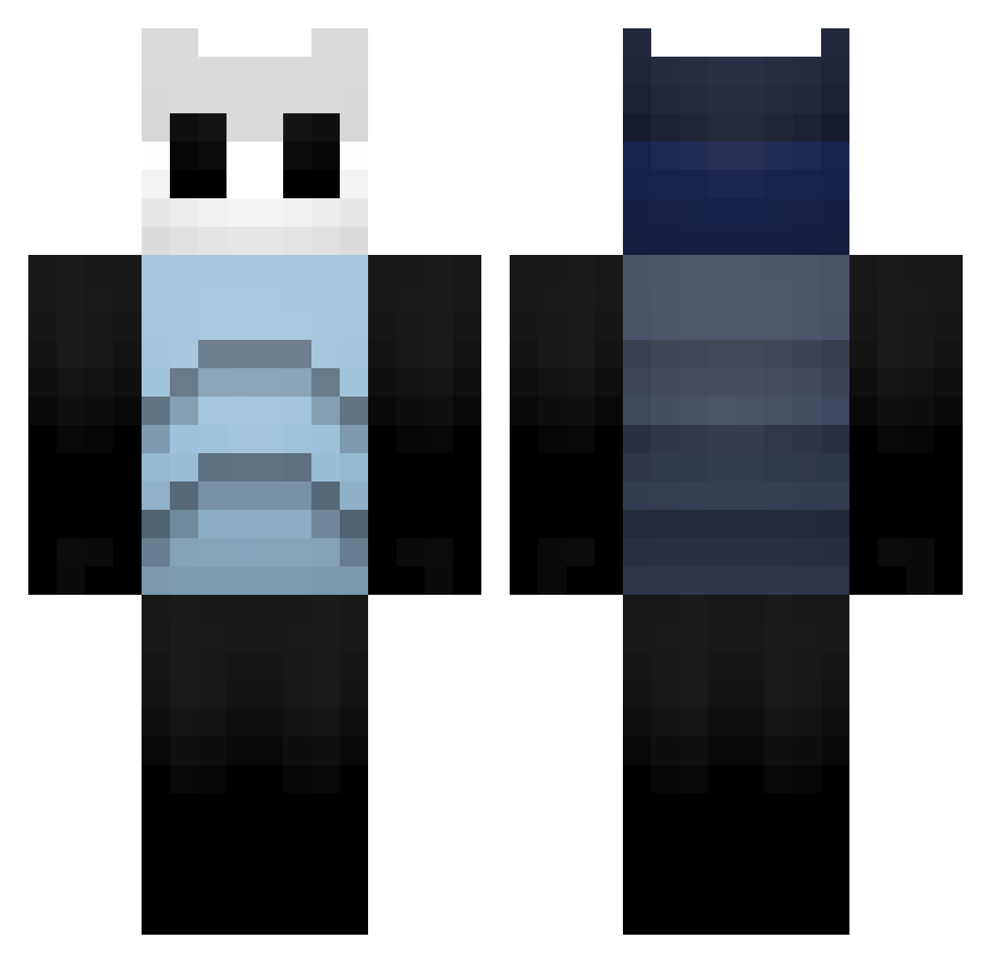 MrNaor Minecraft skin, front and back view