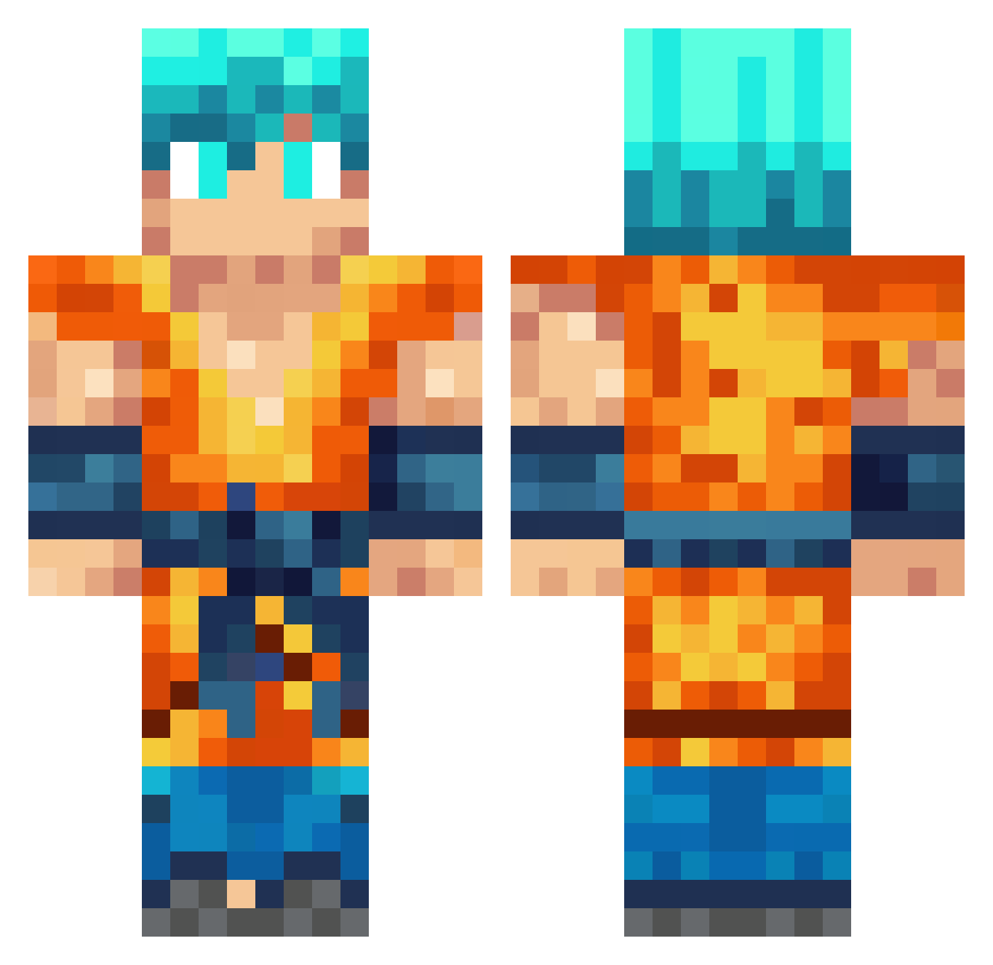 Vipuh Minecraft skin, front and back view