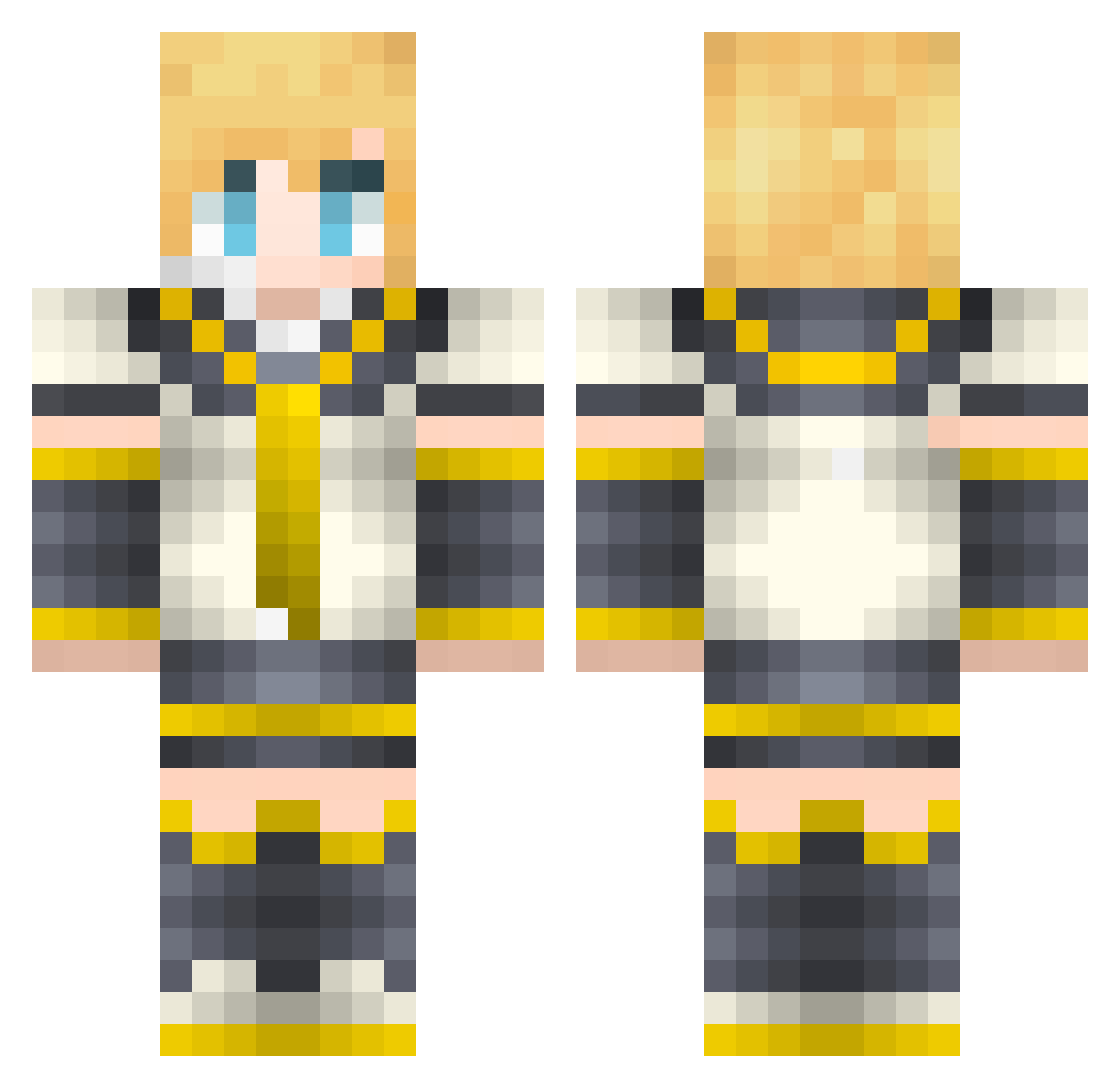 MinionsSlayer Minecraft skin, front and back view