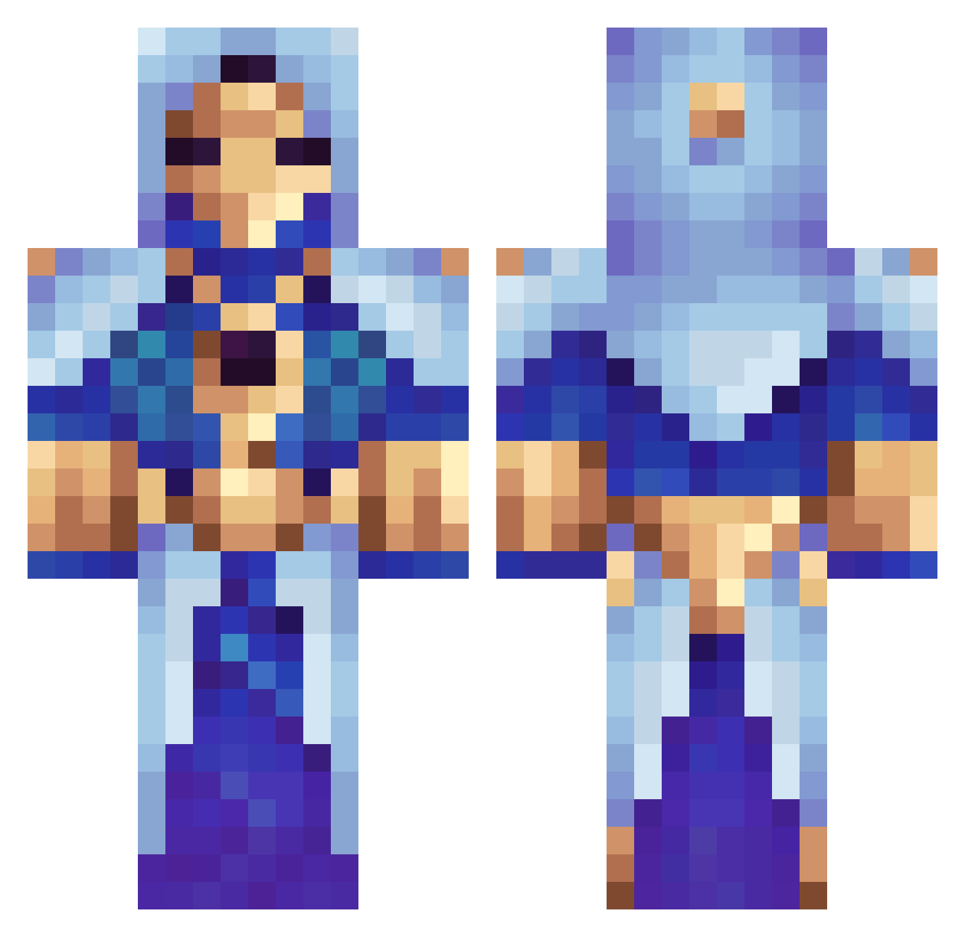 przmk1 Minecraft skin, front and back view