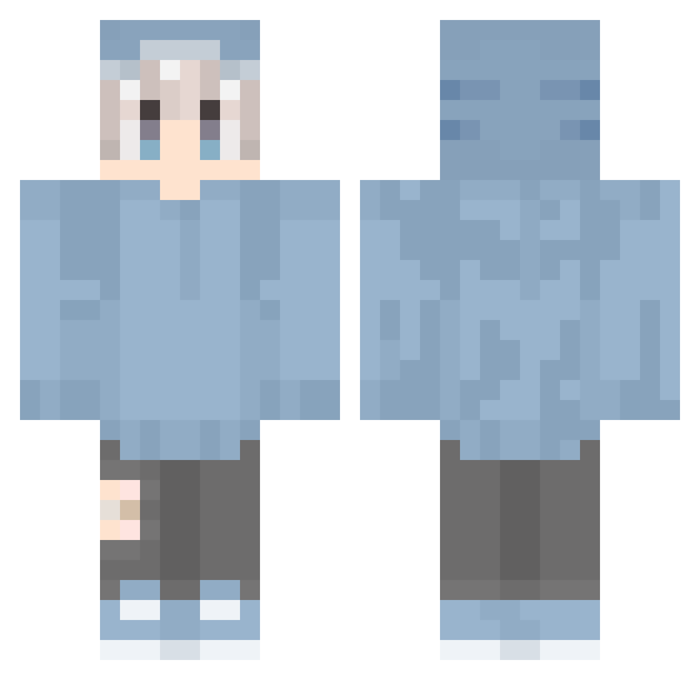 XaOAndr3sX Minecraft skin, front and back view