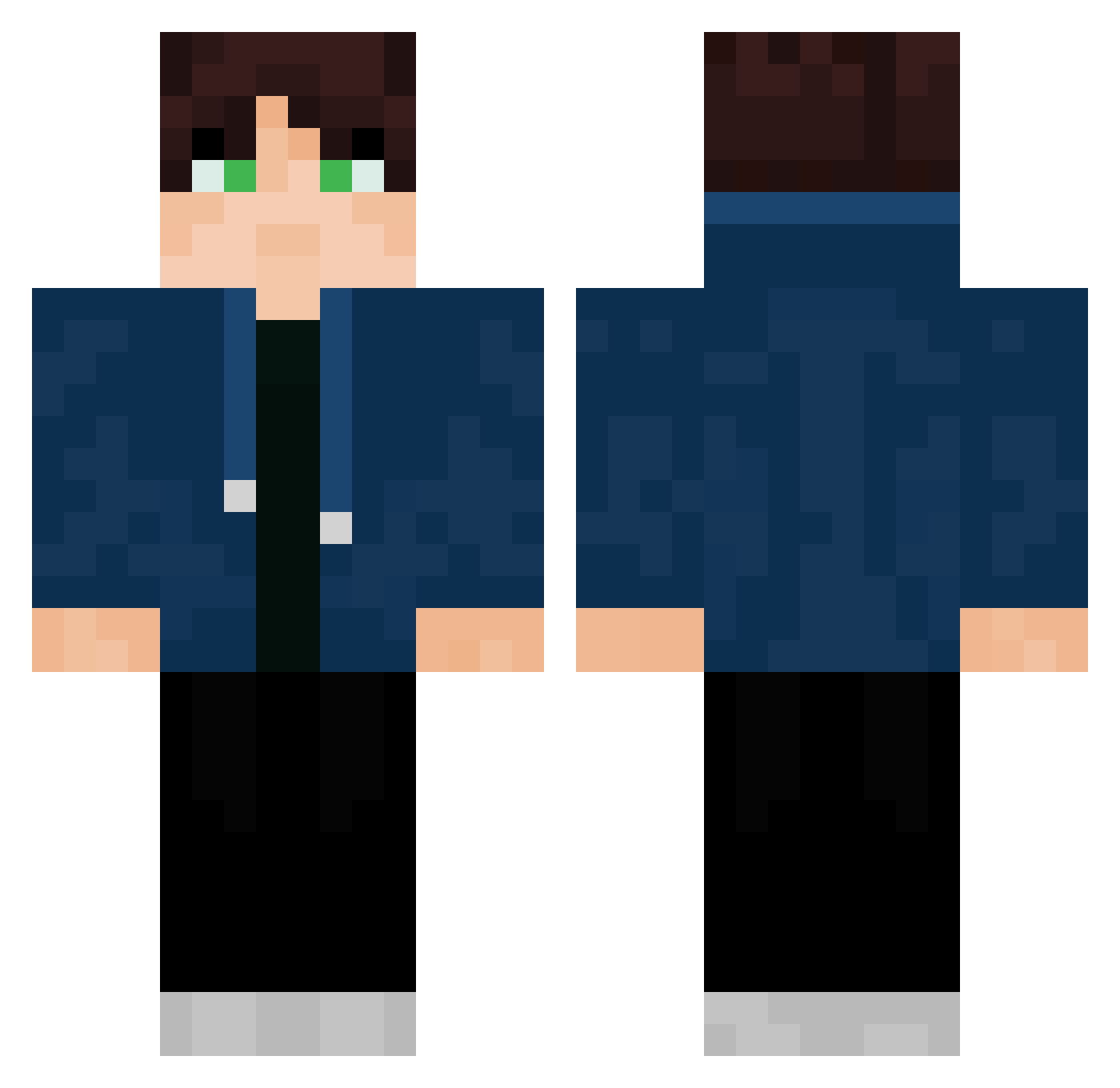 Snycer Minecraft skin, front and back view