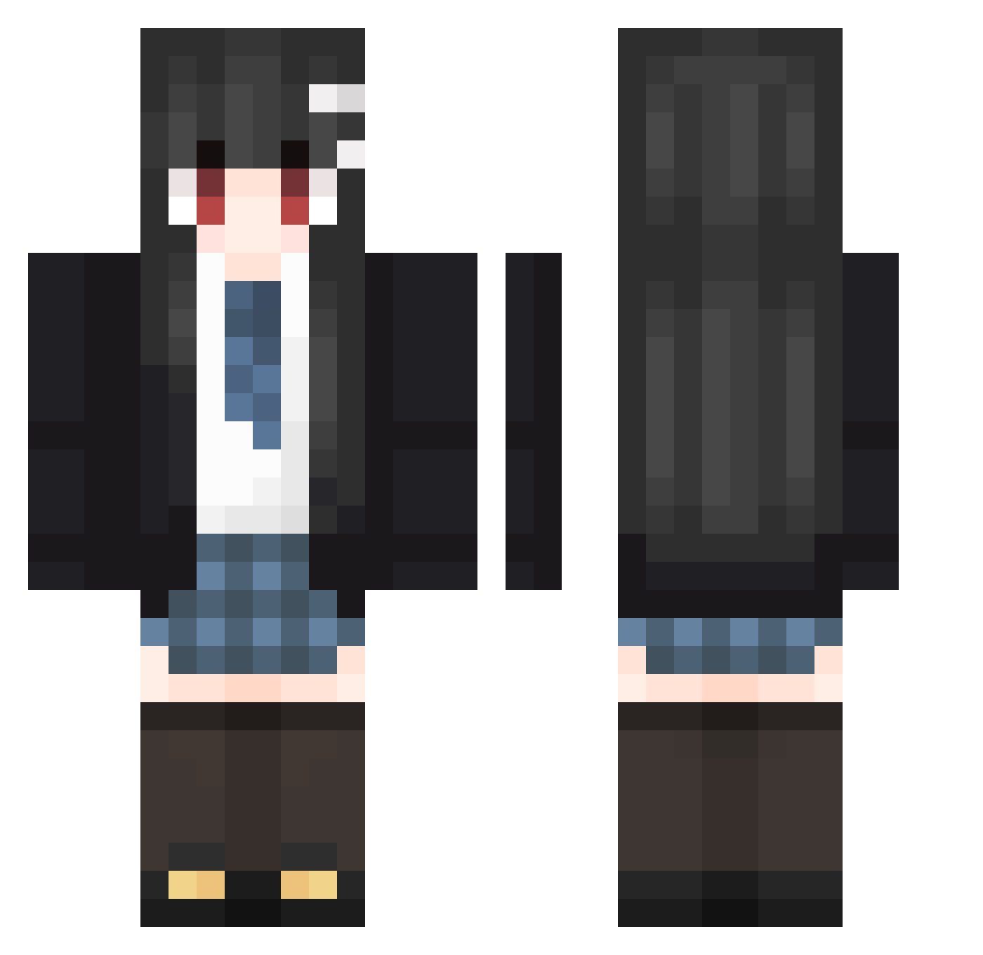 BestEsu Minecraft skin, front and back view