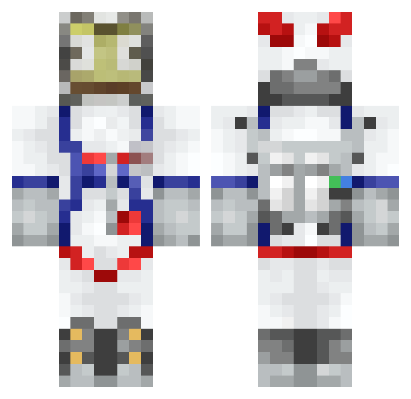 SpaceMickey13 Minecraft skin, front and back view