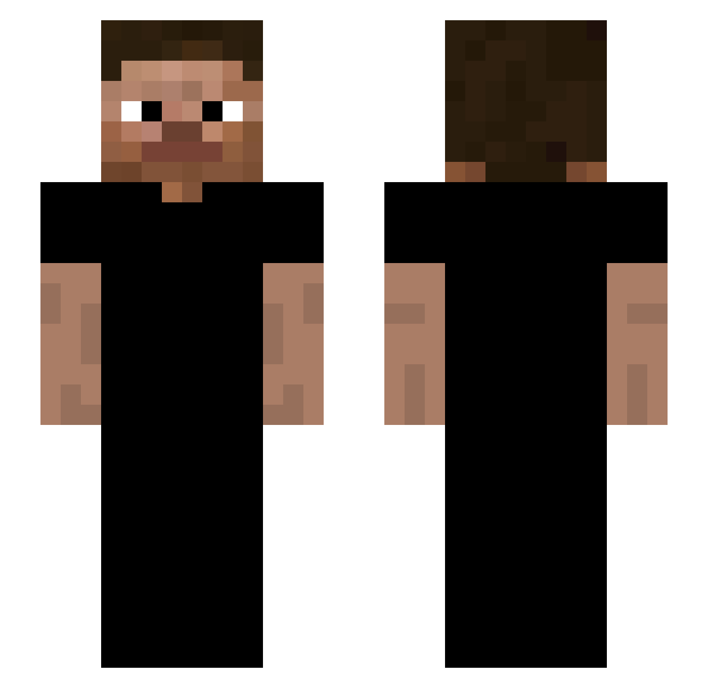 tinklet Minecraft skin, front and back view