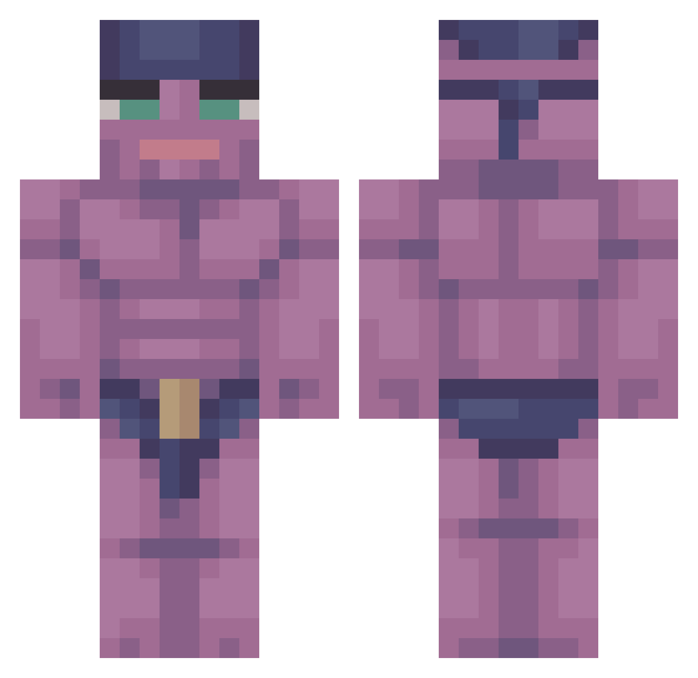 java_the_hut3 Minecraft skin, front and back view
