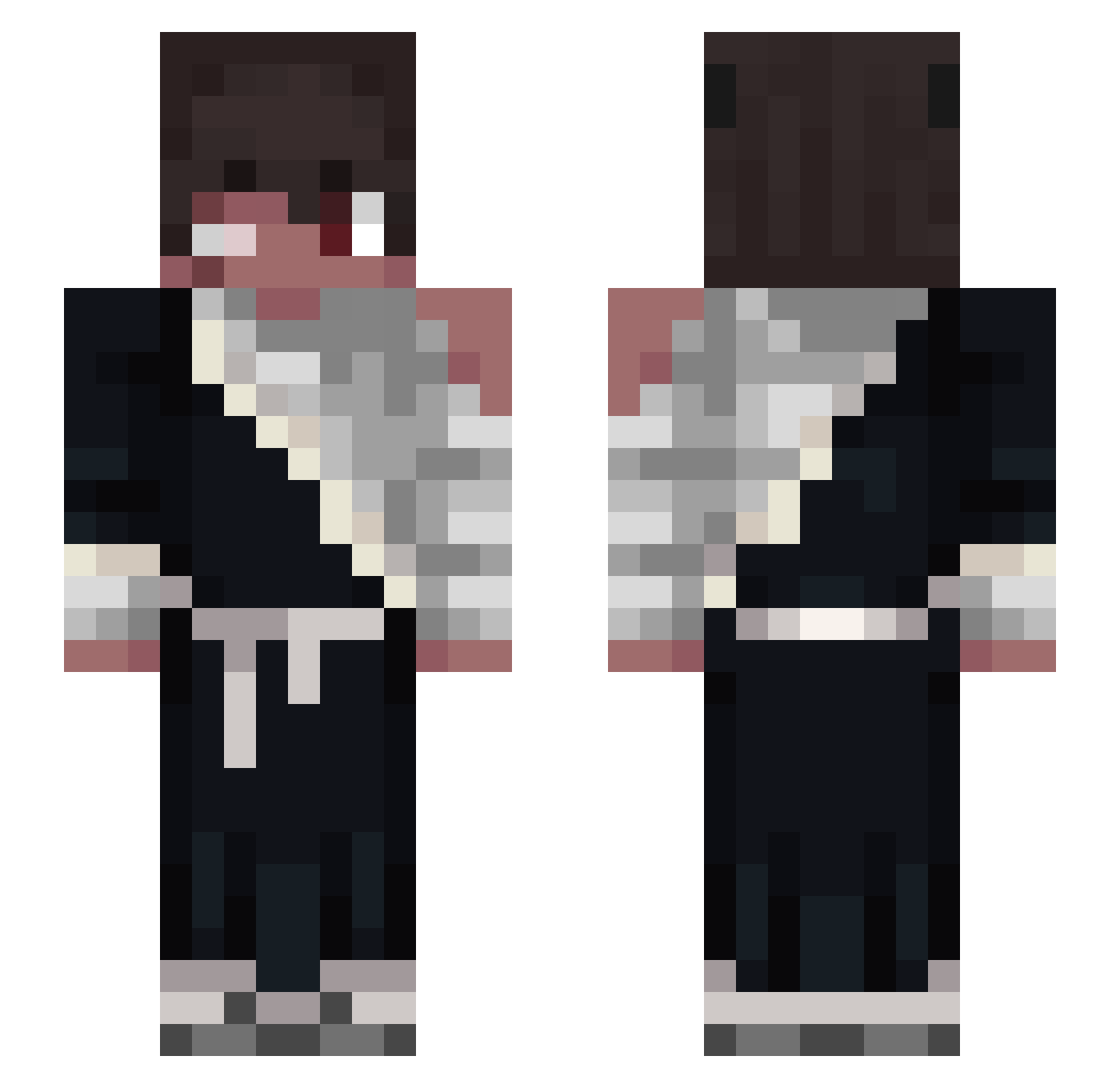 ScarryMan Minecraft skin, front and back view