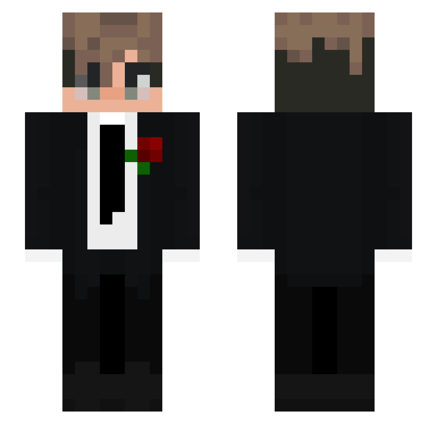 winteex Minecraft skin, front and back view