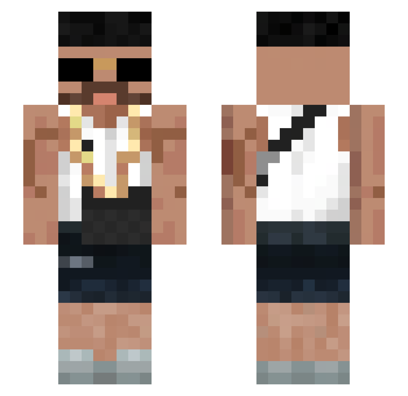 Corvette_ Minecraft skin, front and back view