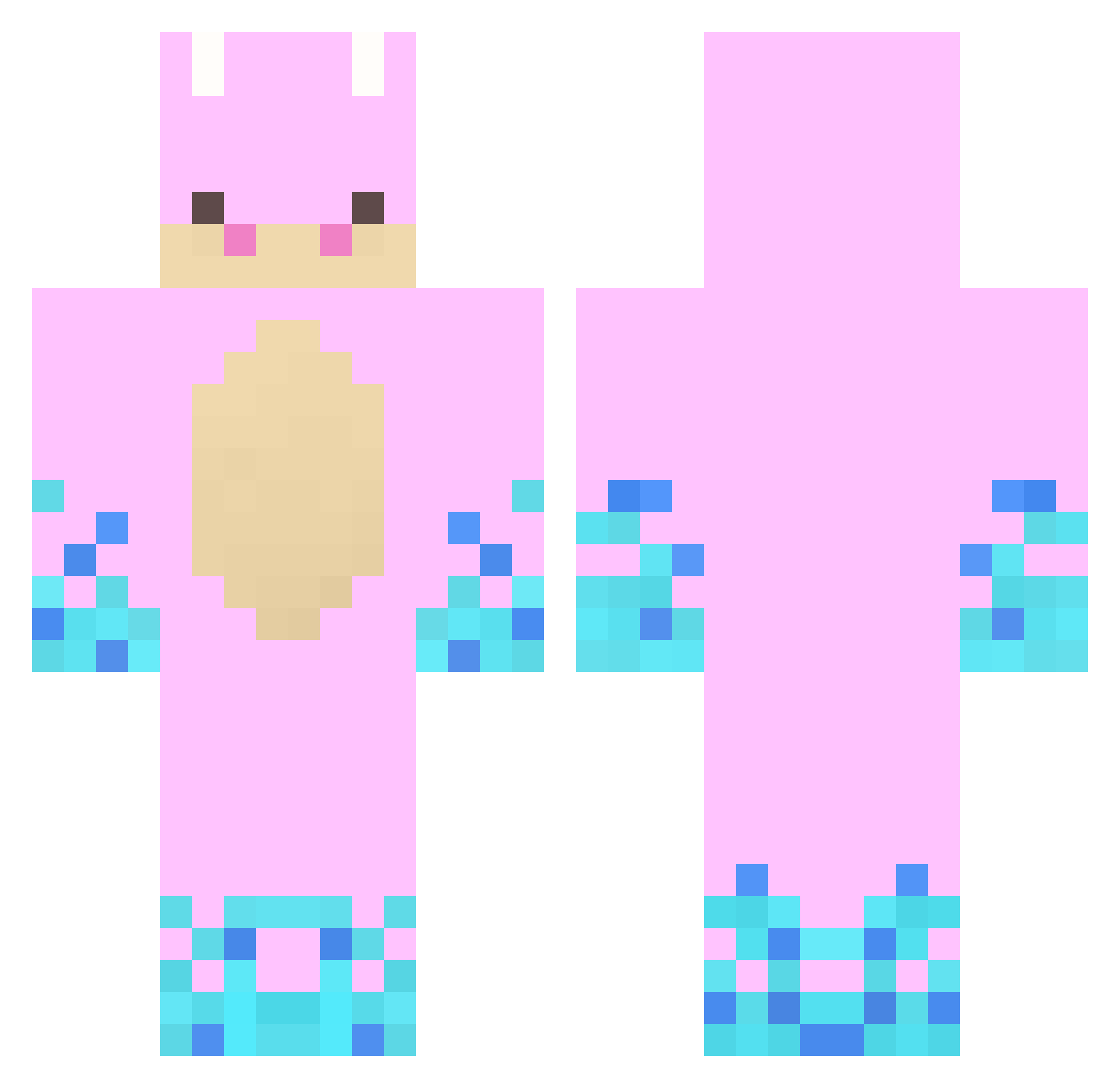 qoap Minecraft skin, front and back view