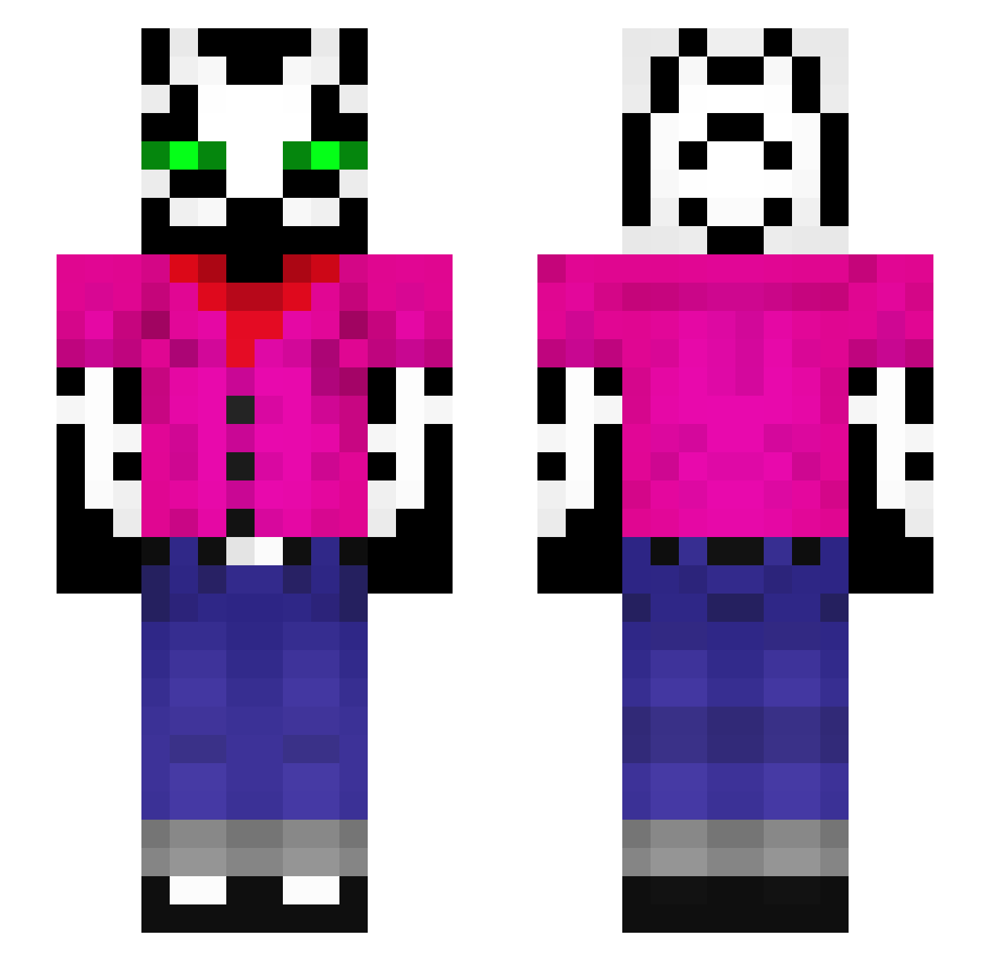ShowtimeFox123 Minecraft skin, front and back view