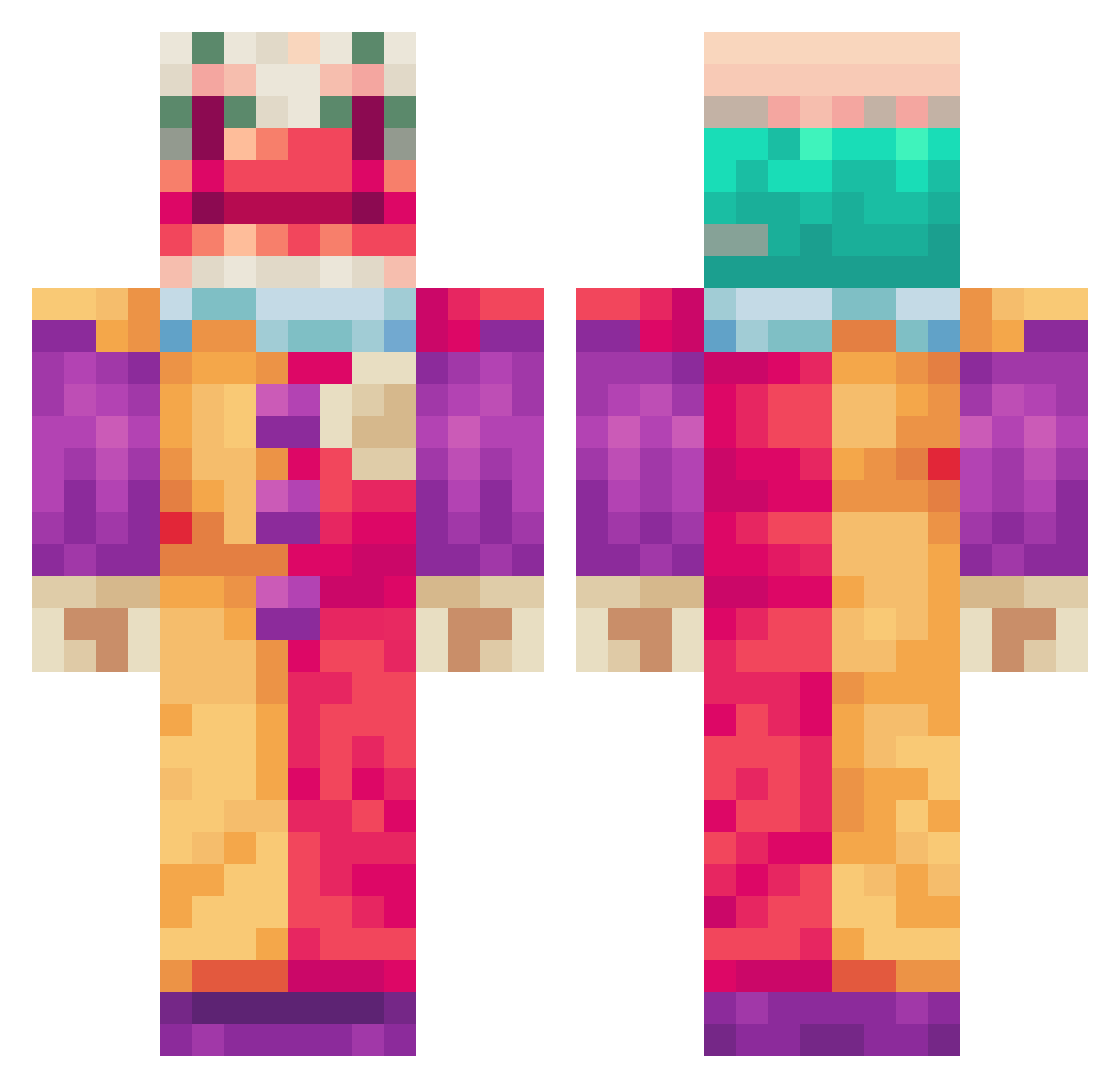 iyuul Minecraft skin, front and back view
