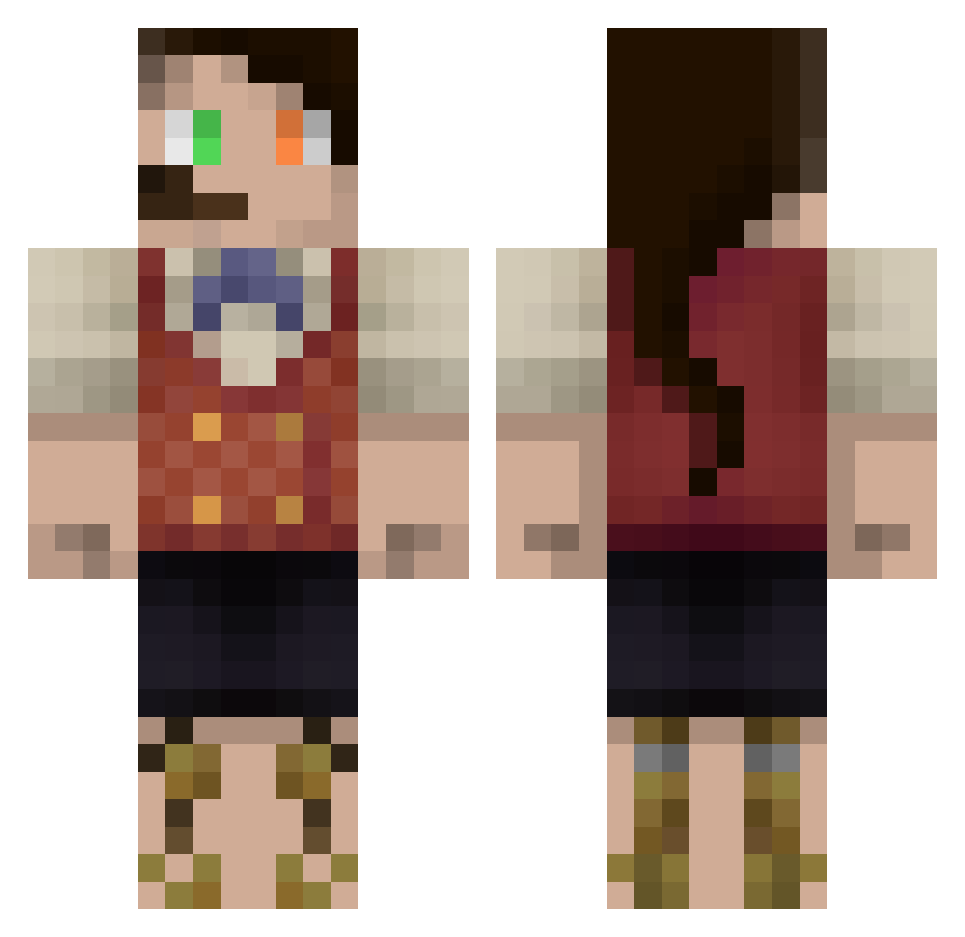 Substructure Minecraft skin, front and back view