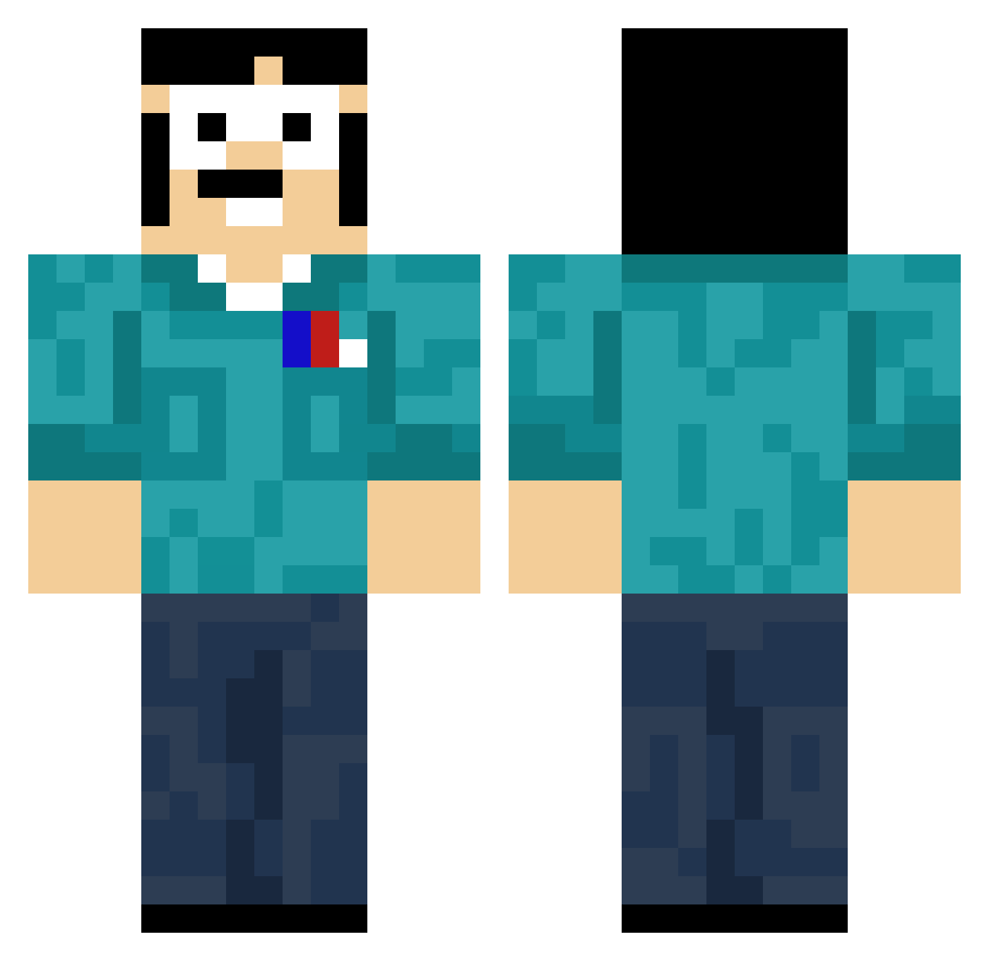 Gianeey Minecraft skin, front and back view