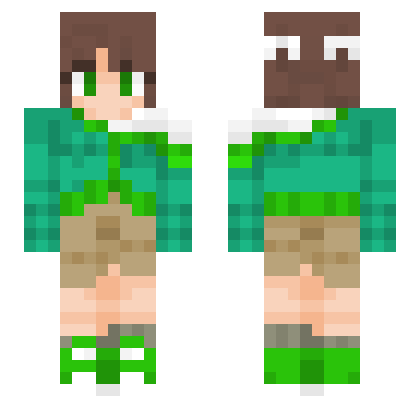 Progrer Minecraft skin, front and back view