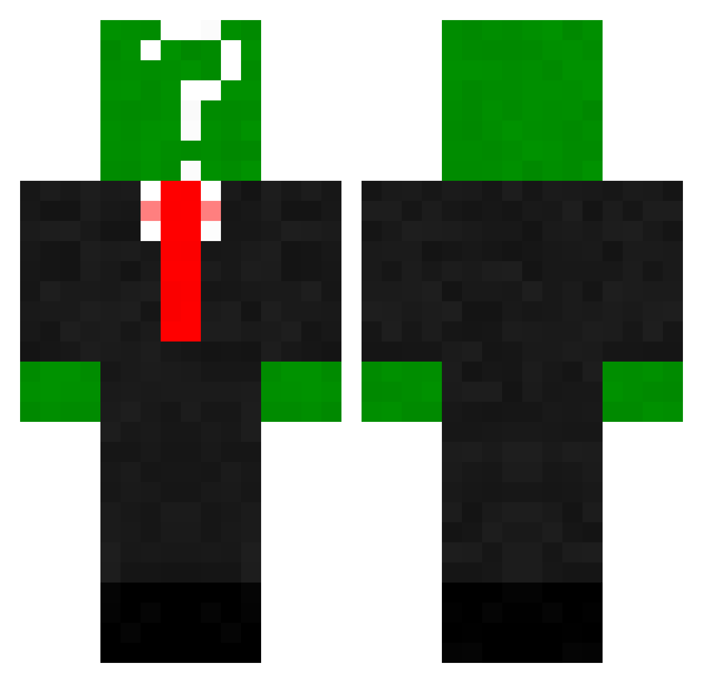Reification Minecraft skin, front and back view