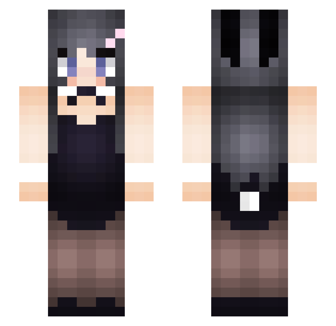 essence999 Minecraft skin, front and back view