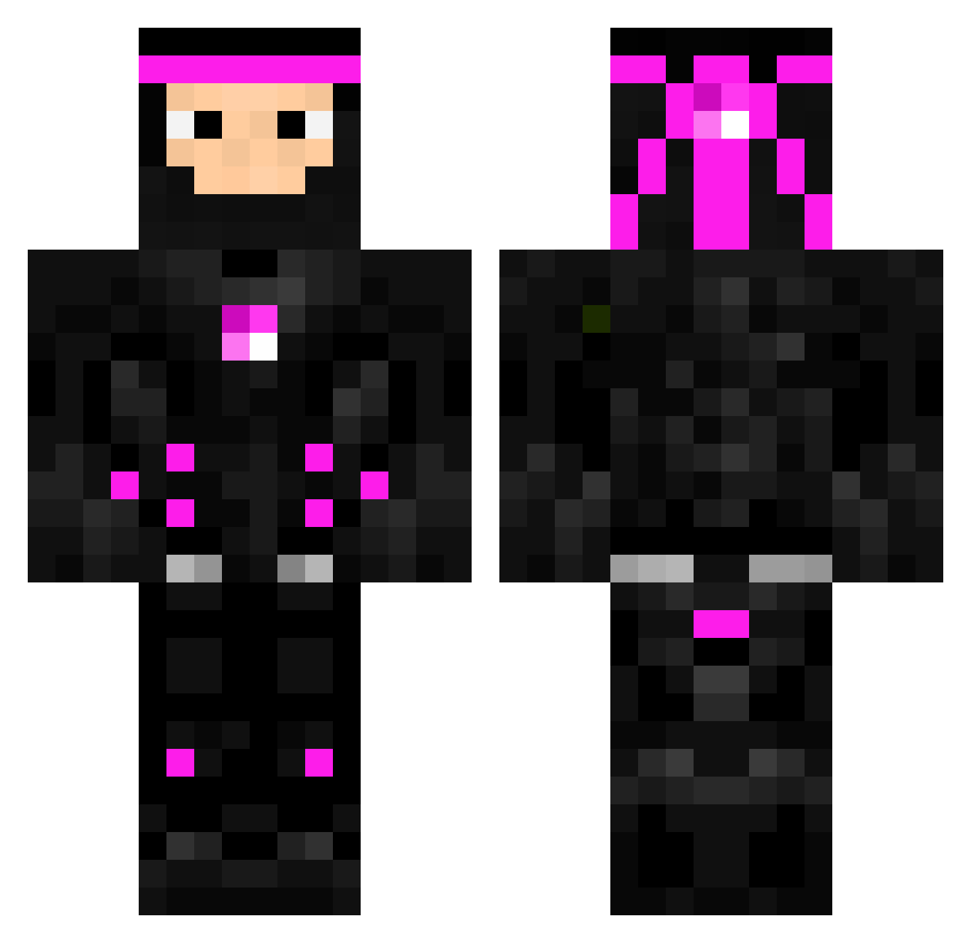BURZAC0 Minecraft skin, front and back view