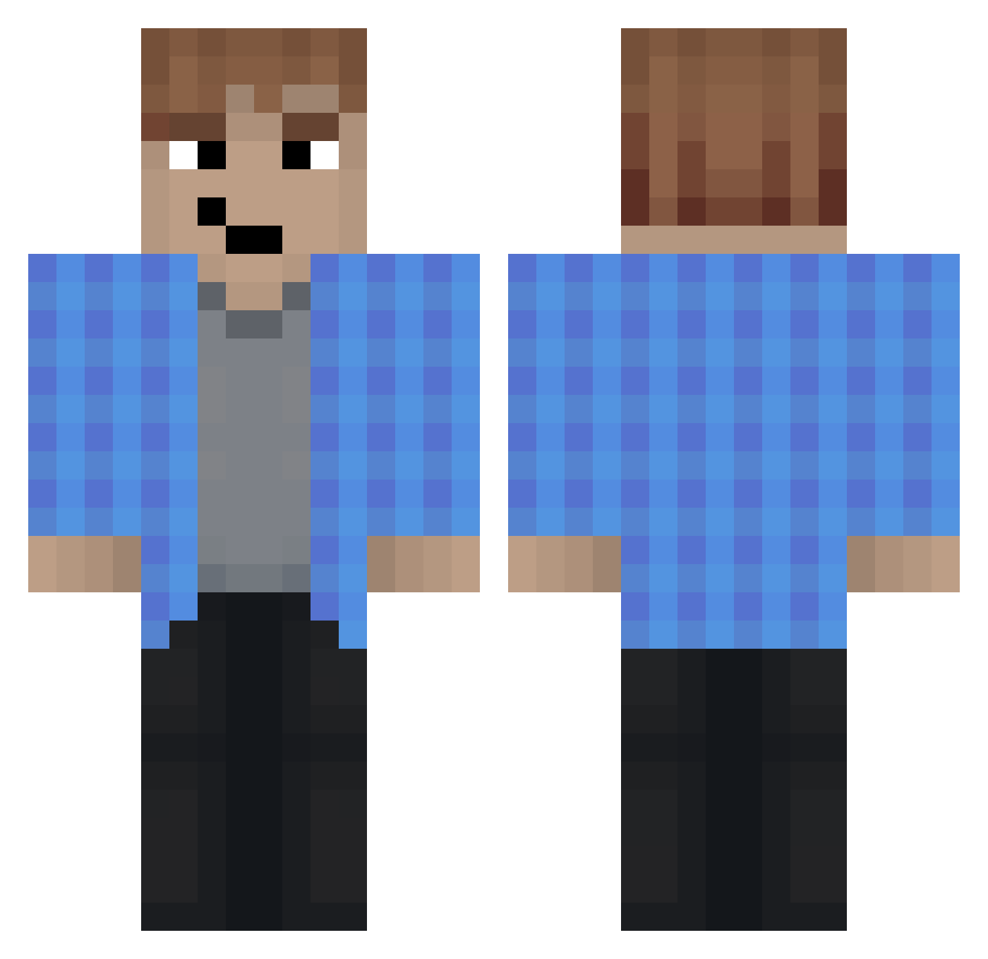 StudsMac Minecraft skin, front and back view