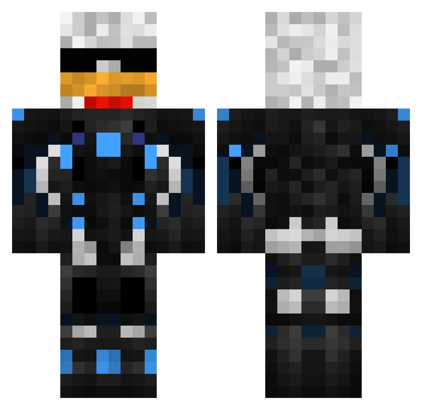 ProTechnic Minecraft skin, front and back view