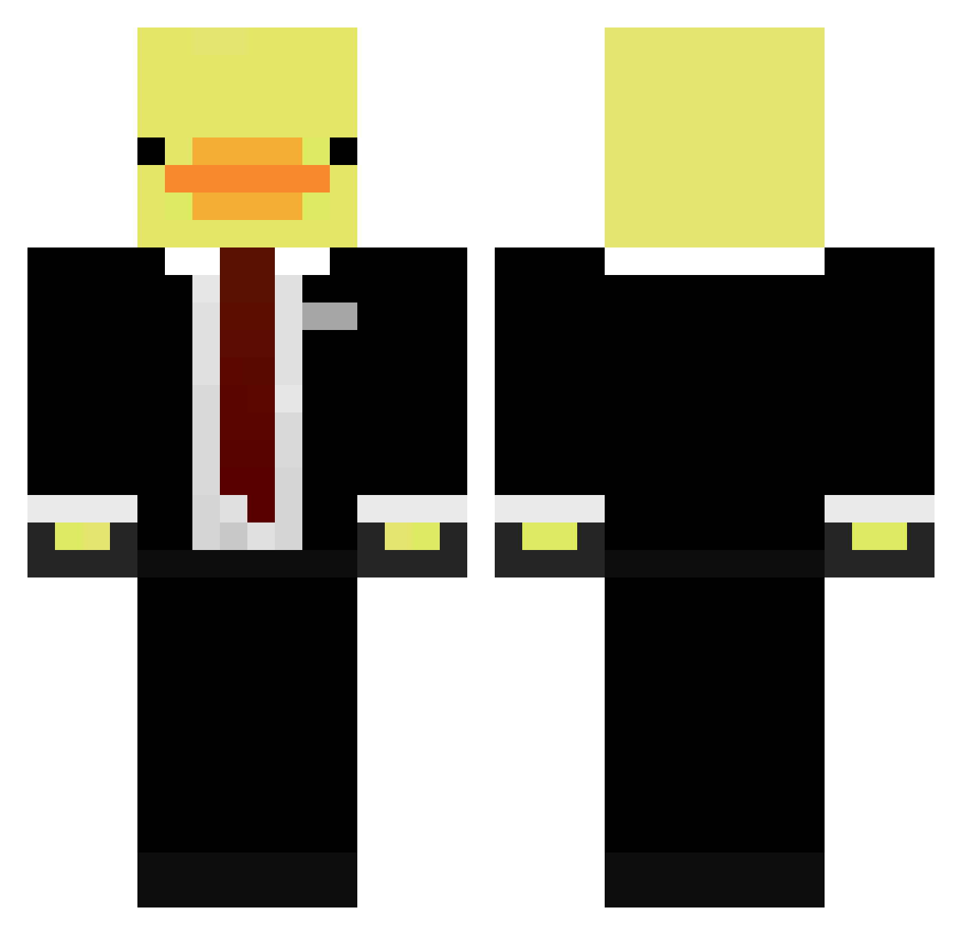 wazayox Minecraft skin, front and back view