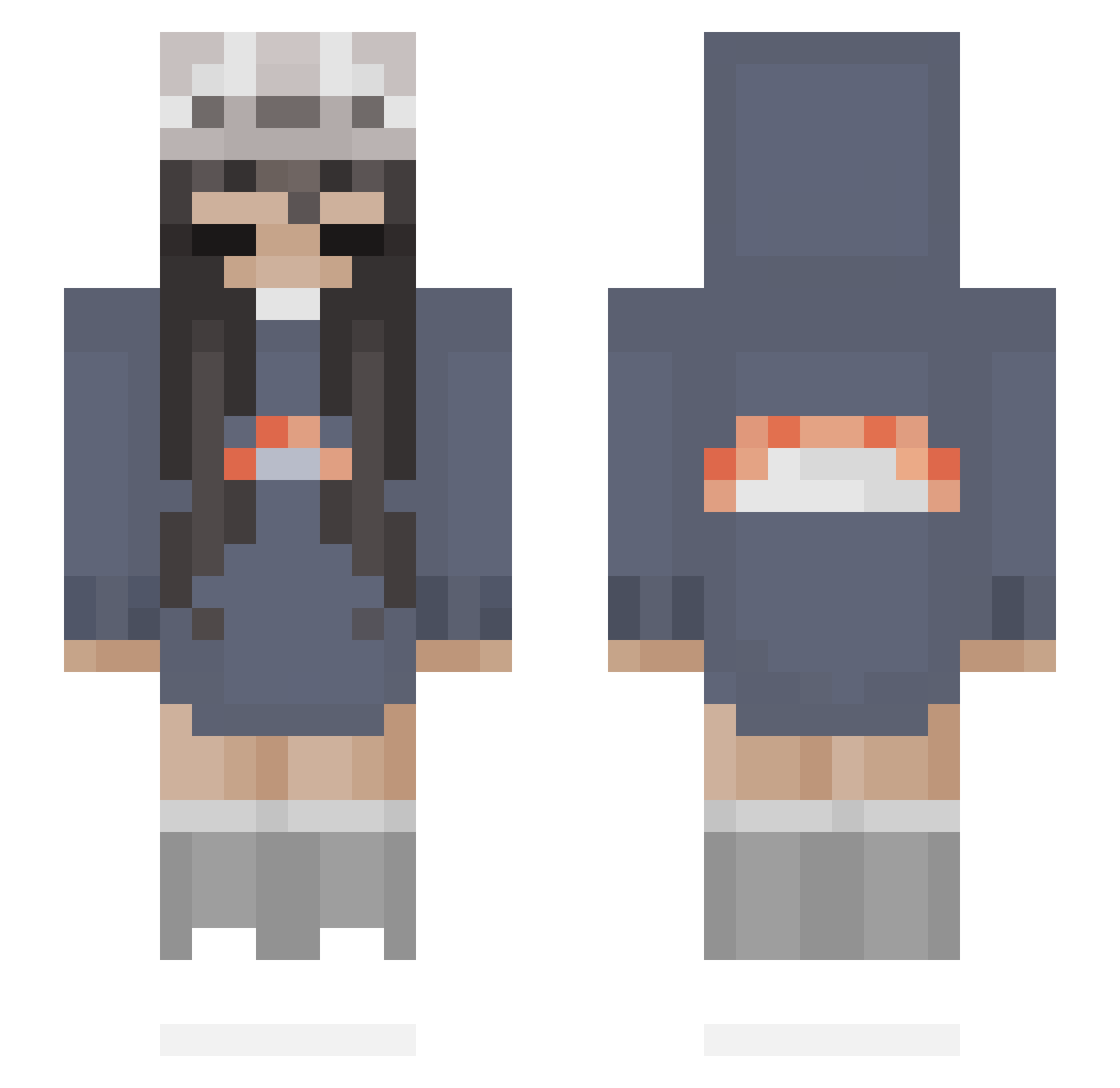 Sushiye Minecraft skin, front and back view
