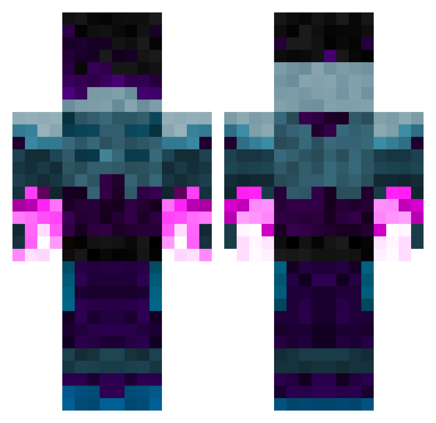 Gamerpenguin070 Minecraft skin, front and back view