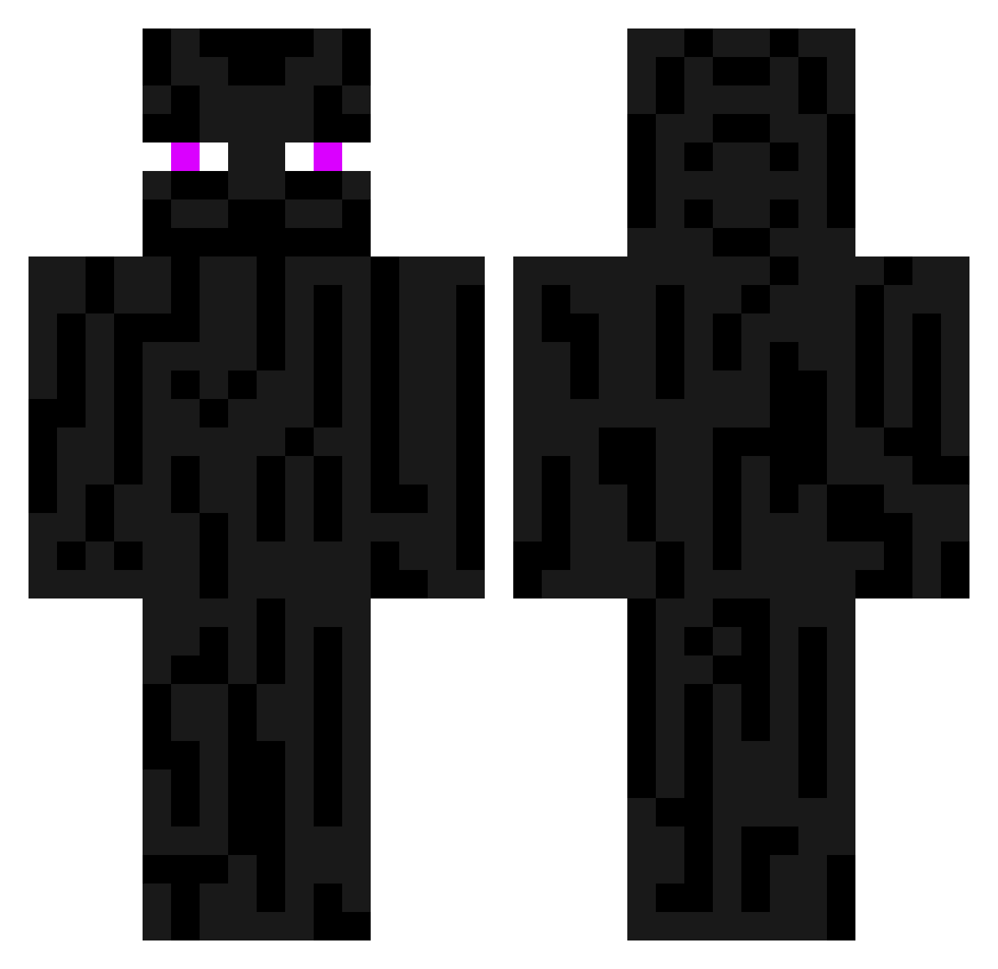 TheKrakenSense Minecraft skin, front and back view