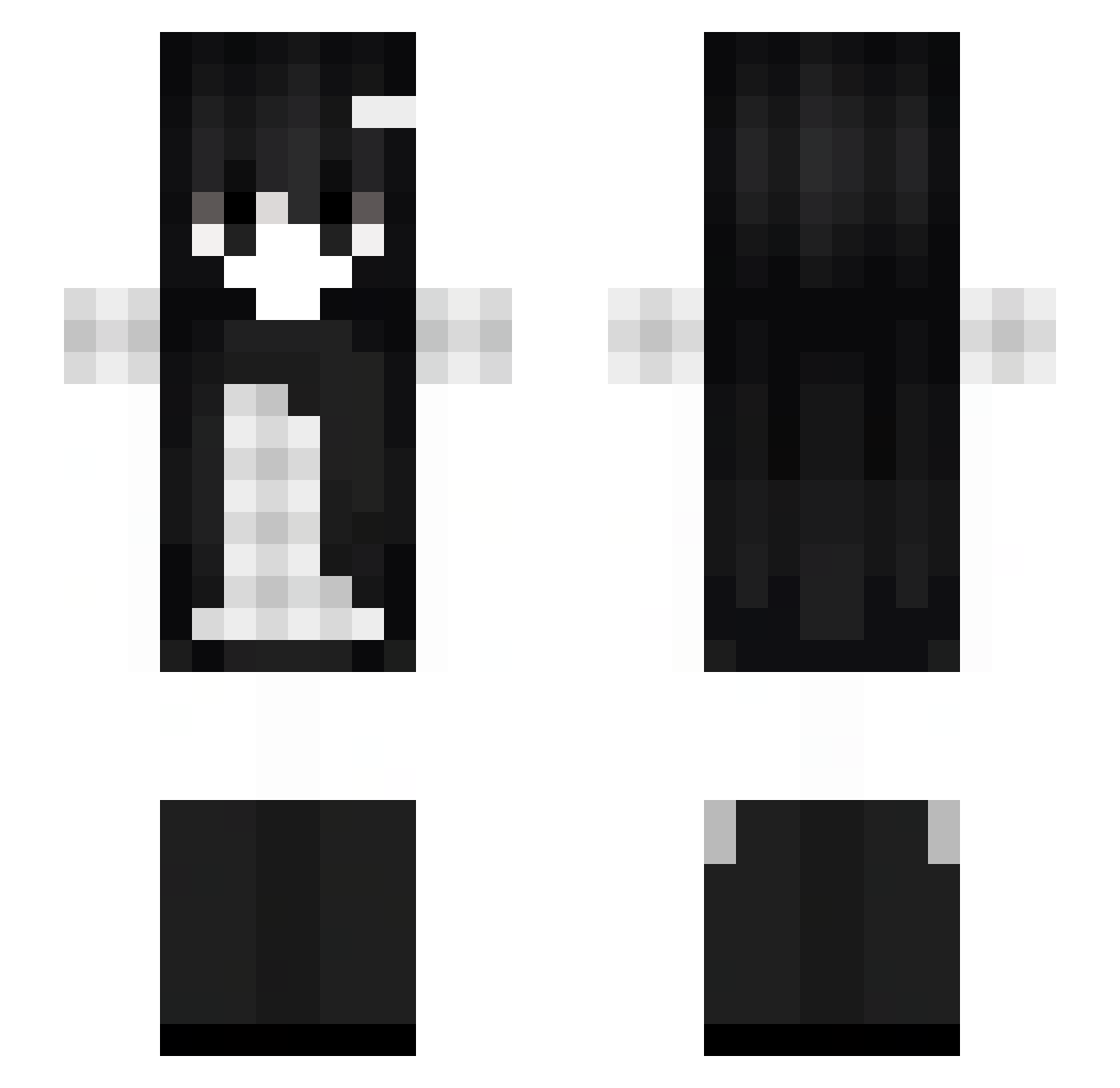 egoistic Minecraft skin, front and back view