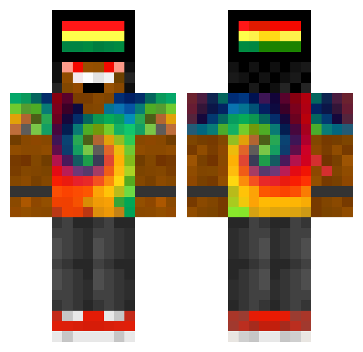 mattota Minecraft skin, front and back view