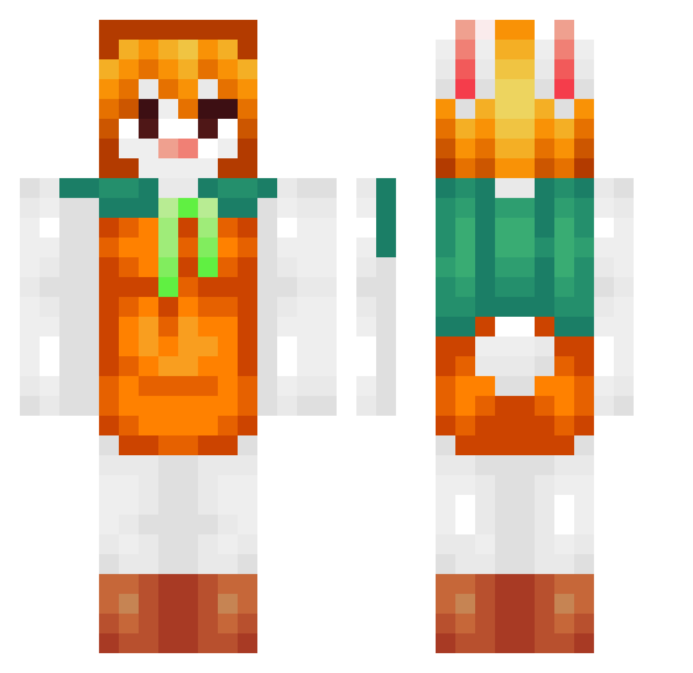 PirateGod3D2Y Minecraft skin, front and back view
