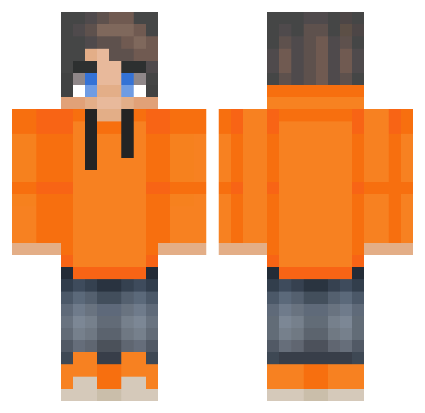 VPEX_YT Minecraft skin, front and back view