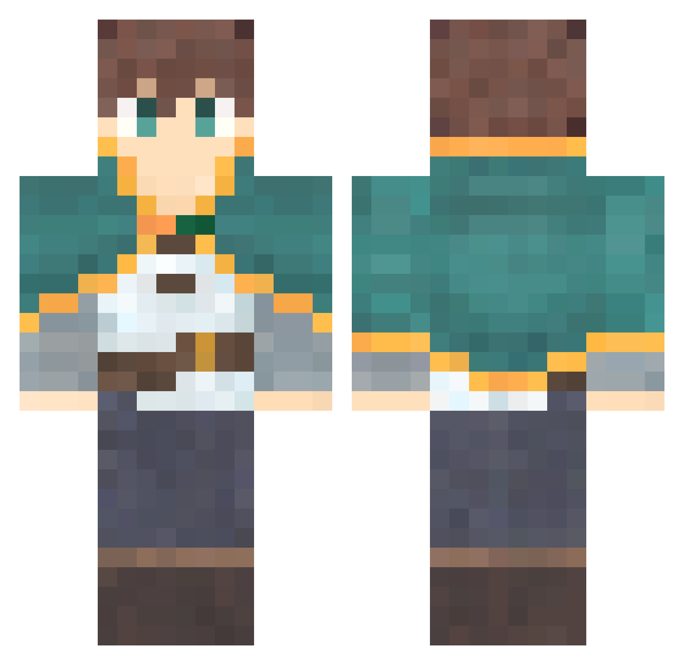 q0ot Minecraft skin, front and back view