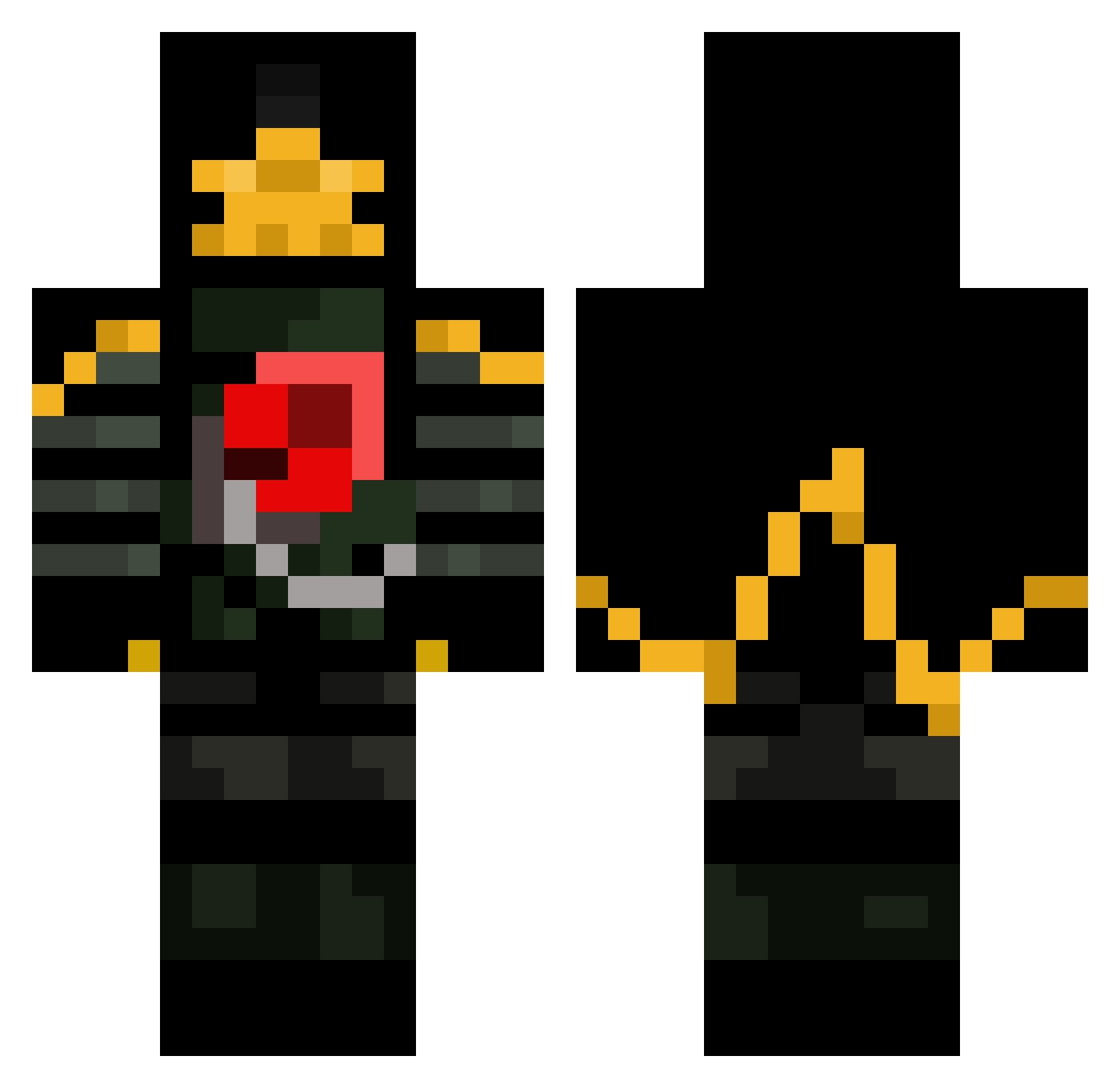 ColorDead Minecraft skin, front and back view