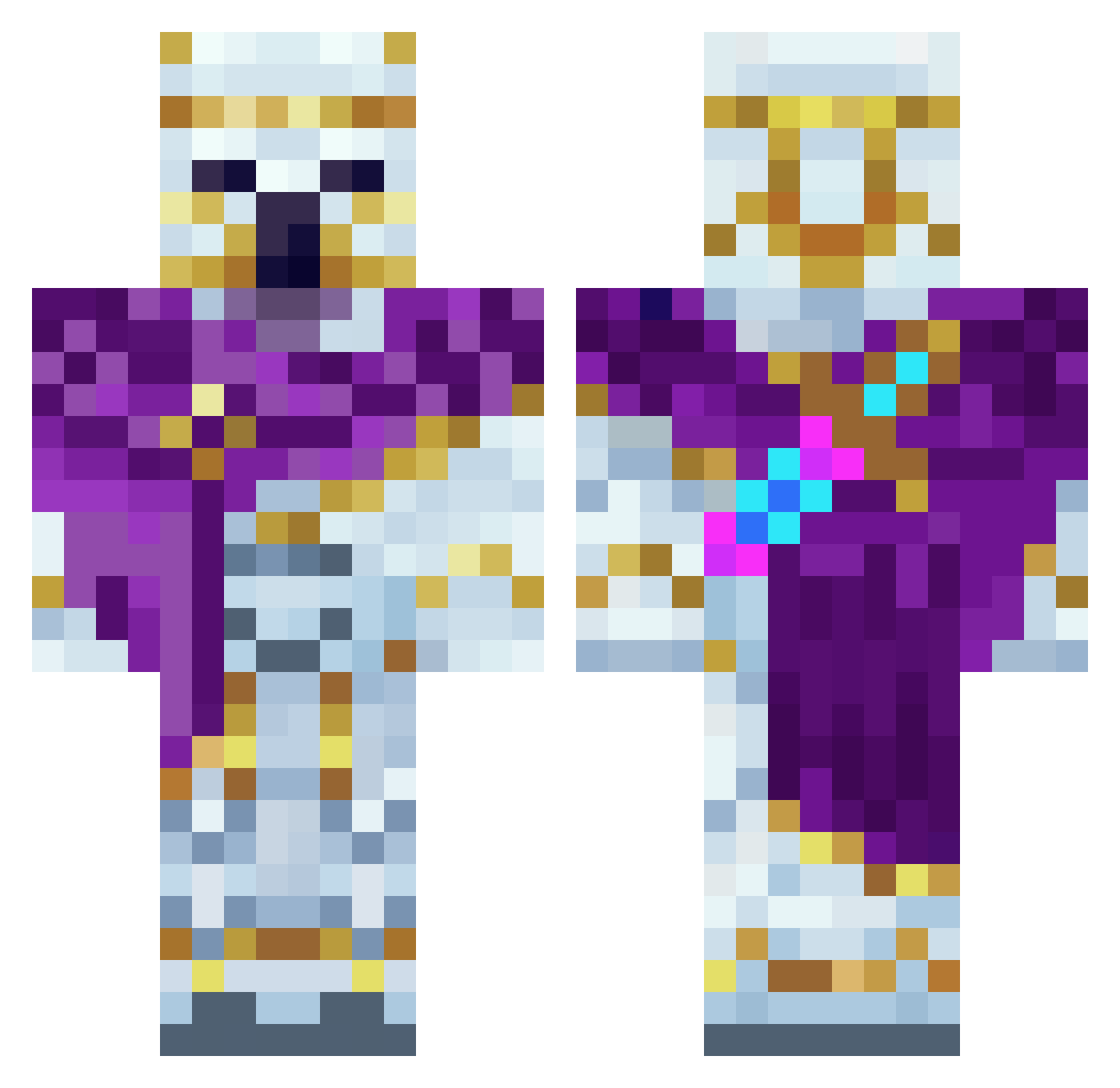 The_PurpleMoon Minecraft skin, front and back view