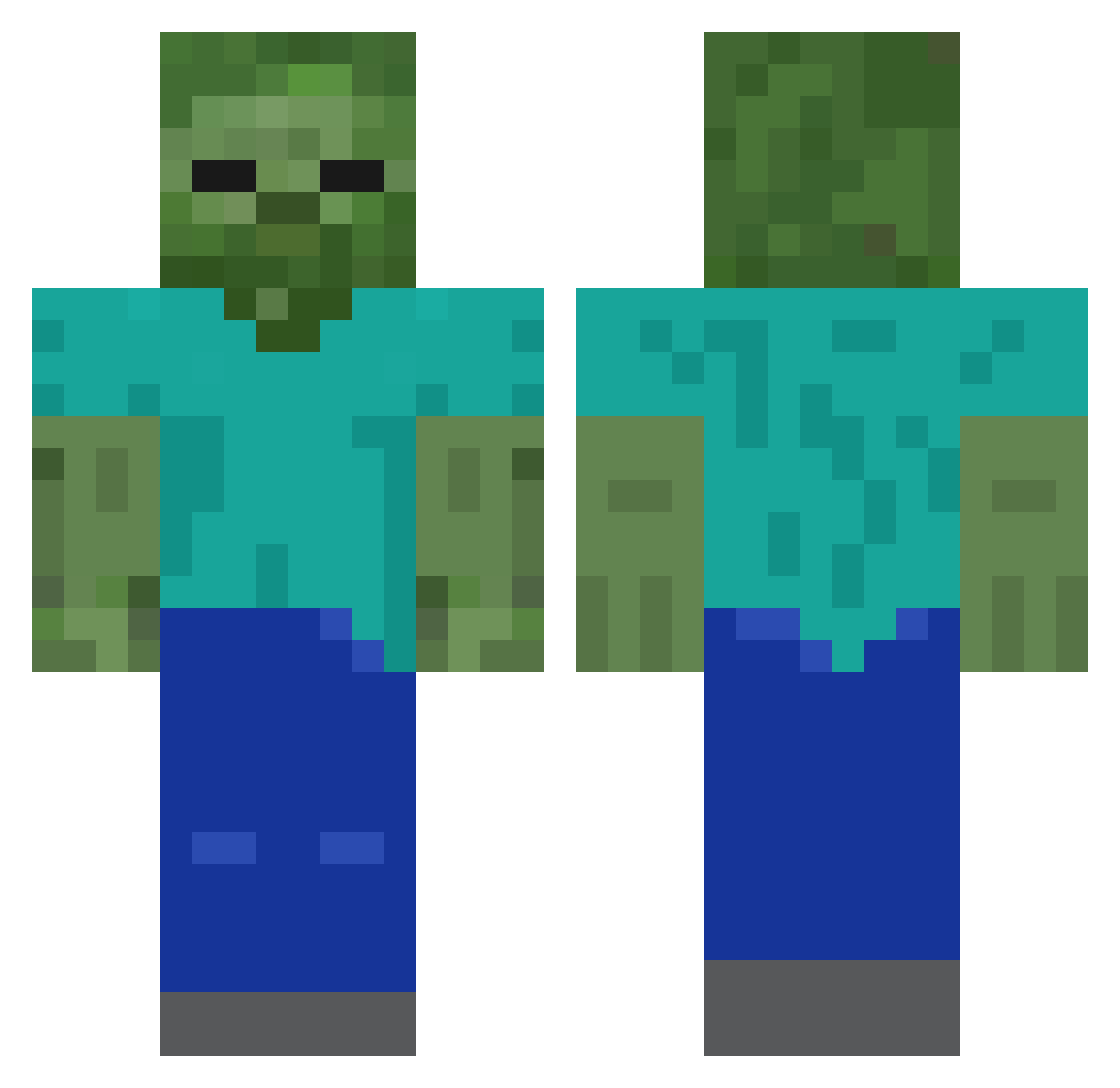 Jany Minecraft skin, front and back view