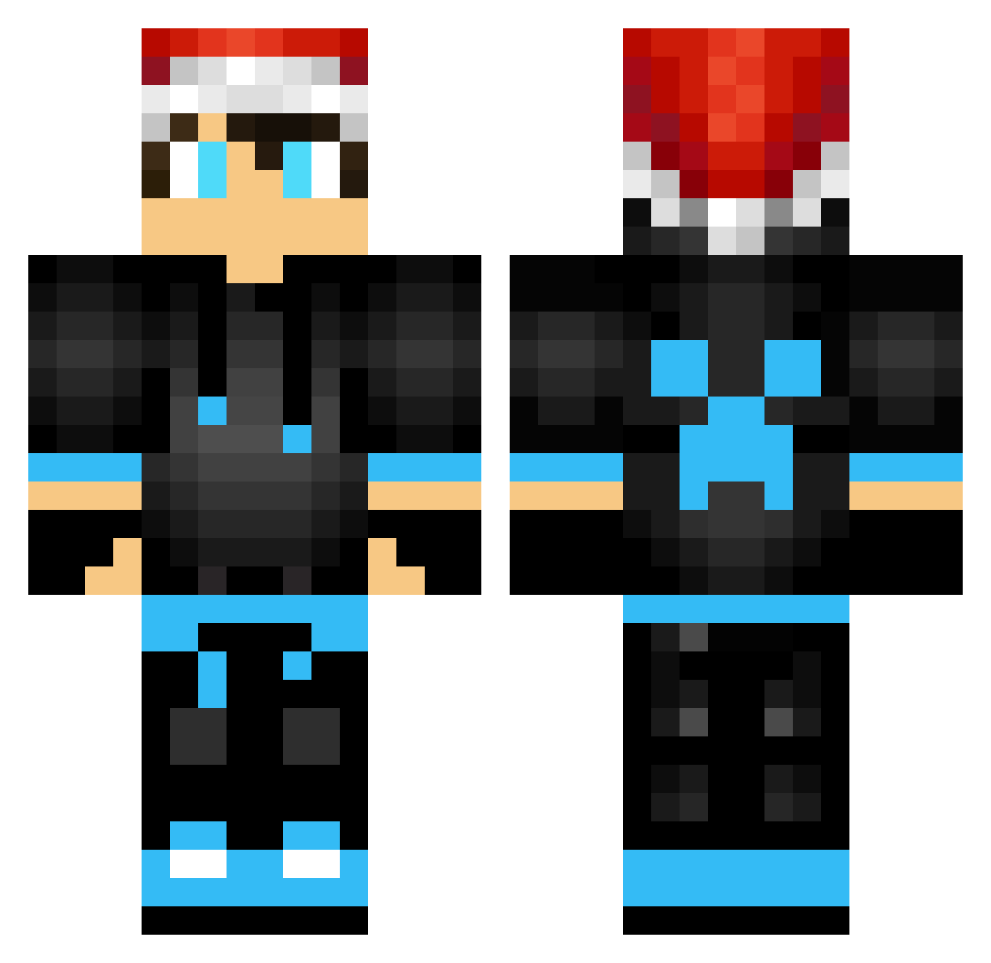 TheMarkosHD Minecraft skin, front and back view
