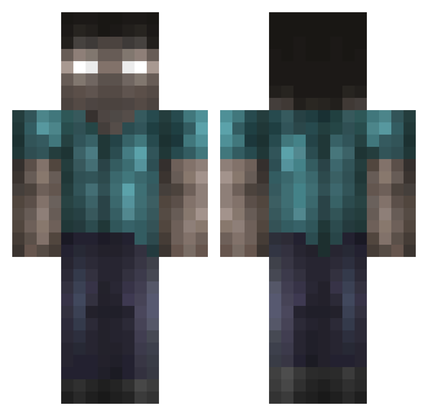 wydjoey Minecraft skin, front and back view